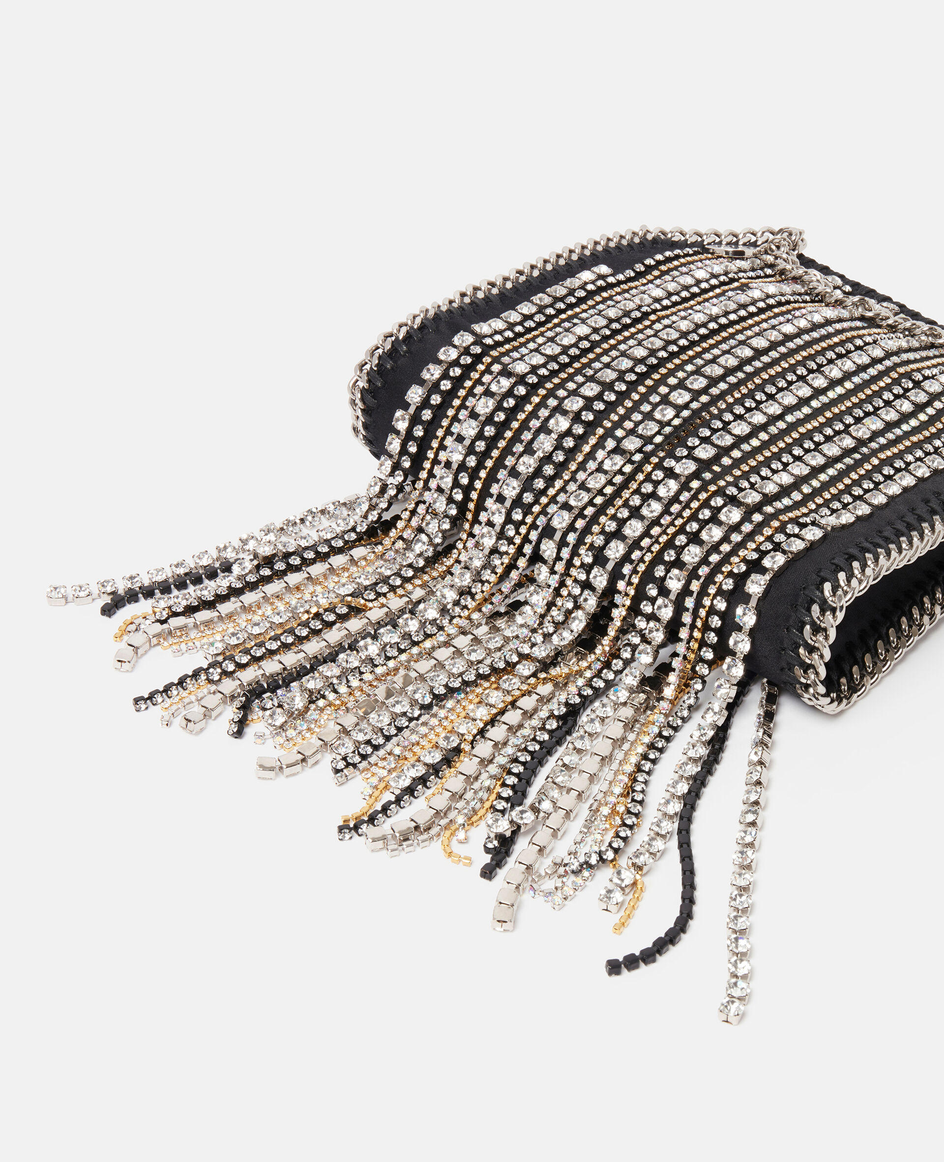Limited Edition Crystal Fringe Falabella Tiny Tote Bag -Black-large image number 4