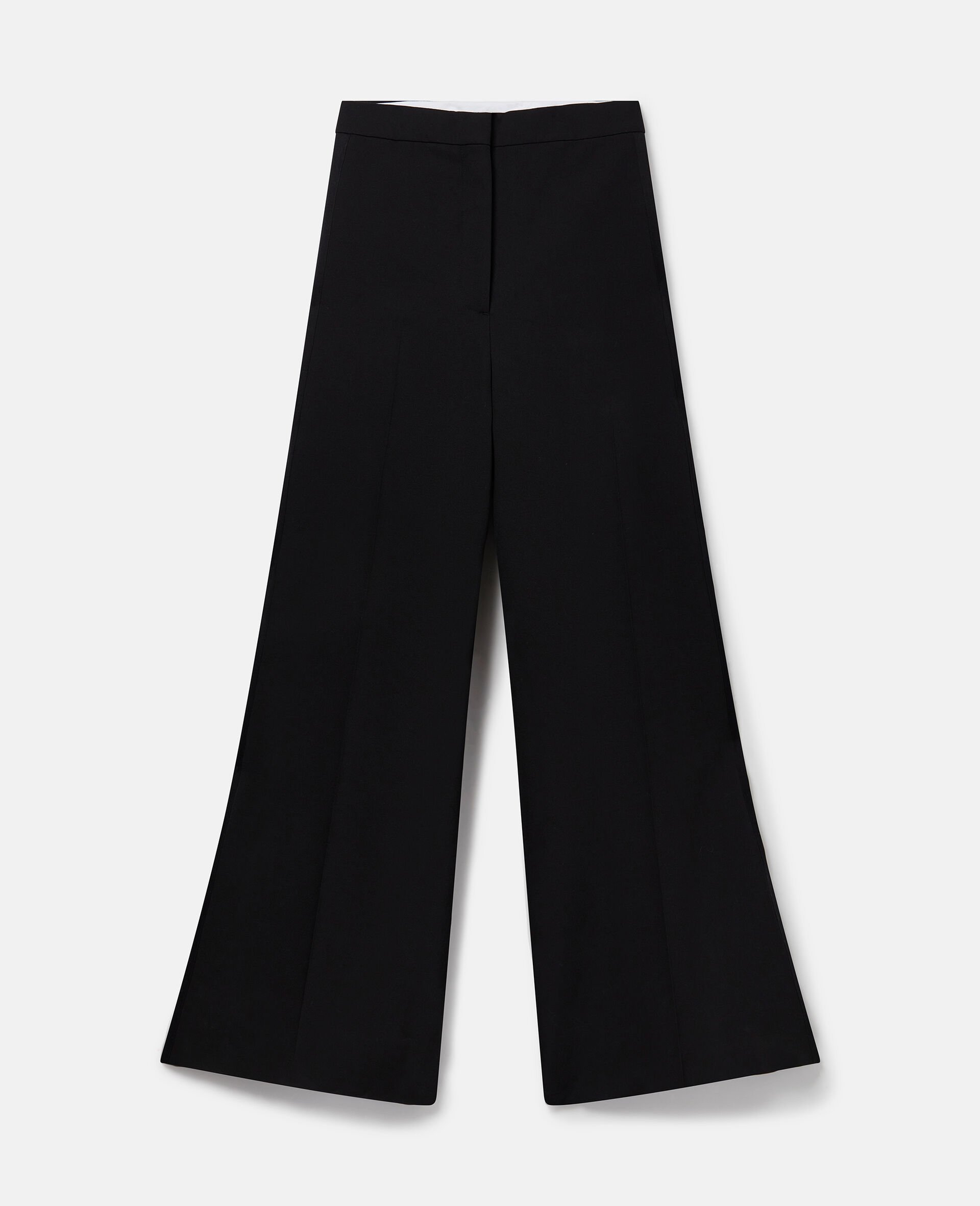 High-Rise Wool Tuxedo Trousers-Nero-large image number 0