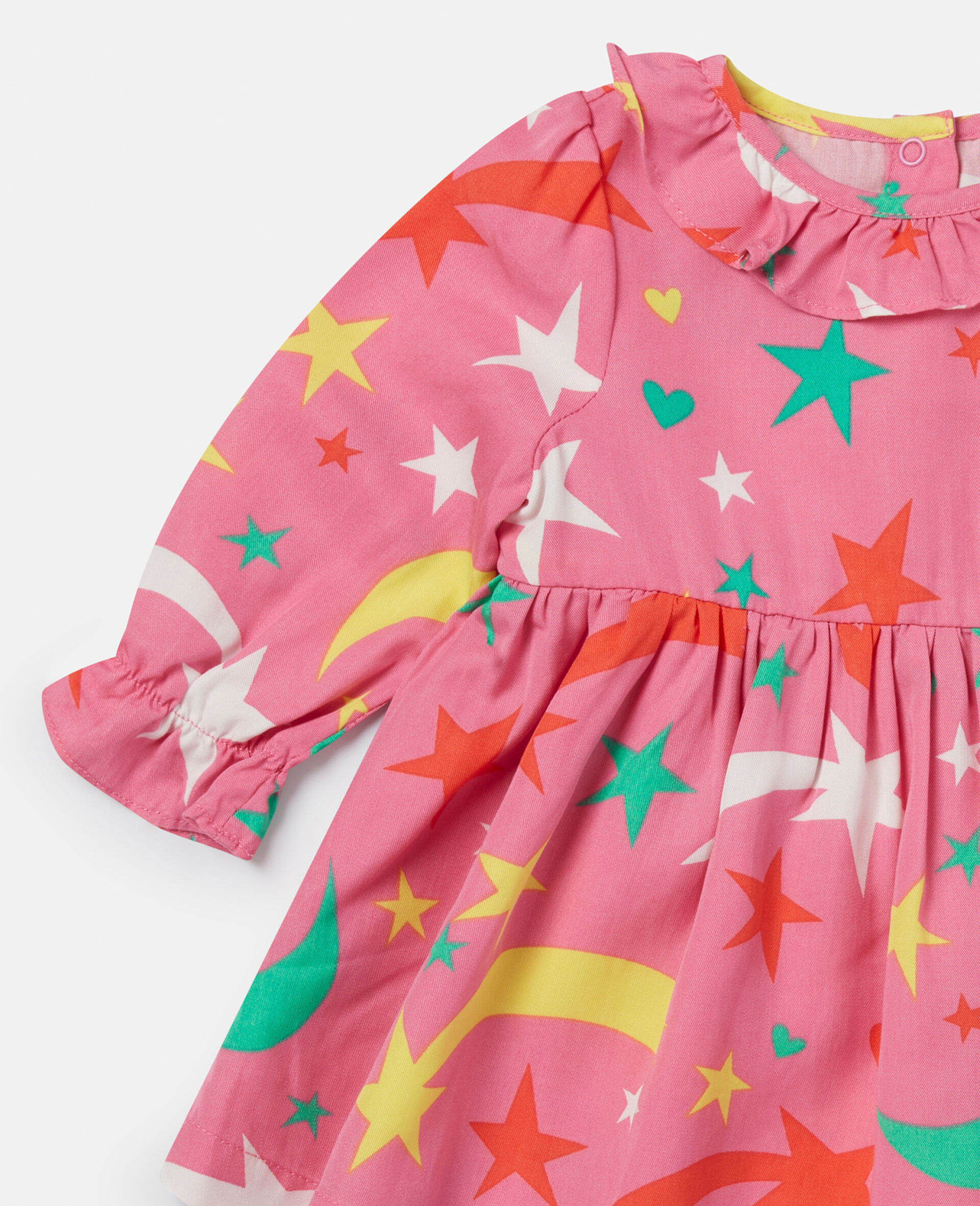Shooting Star Print Twill Dress-Pink-large image number 1