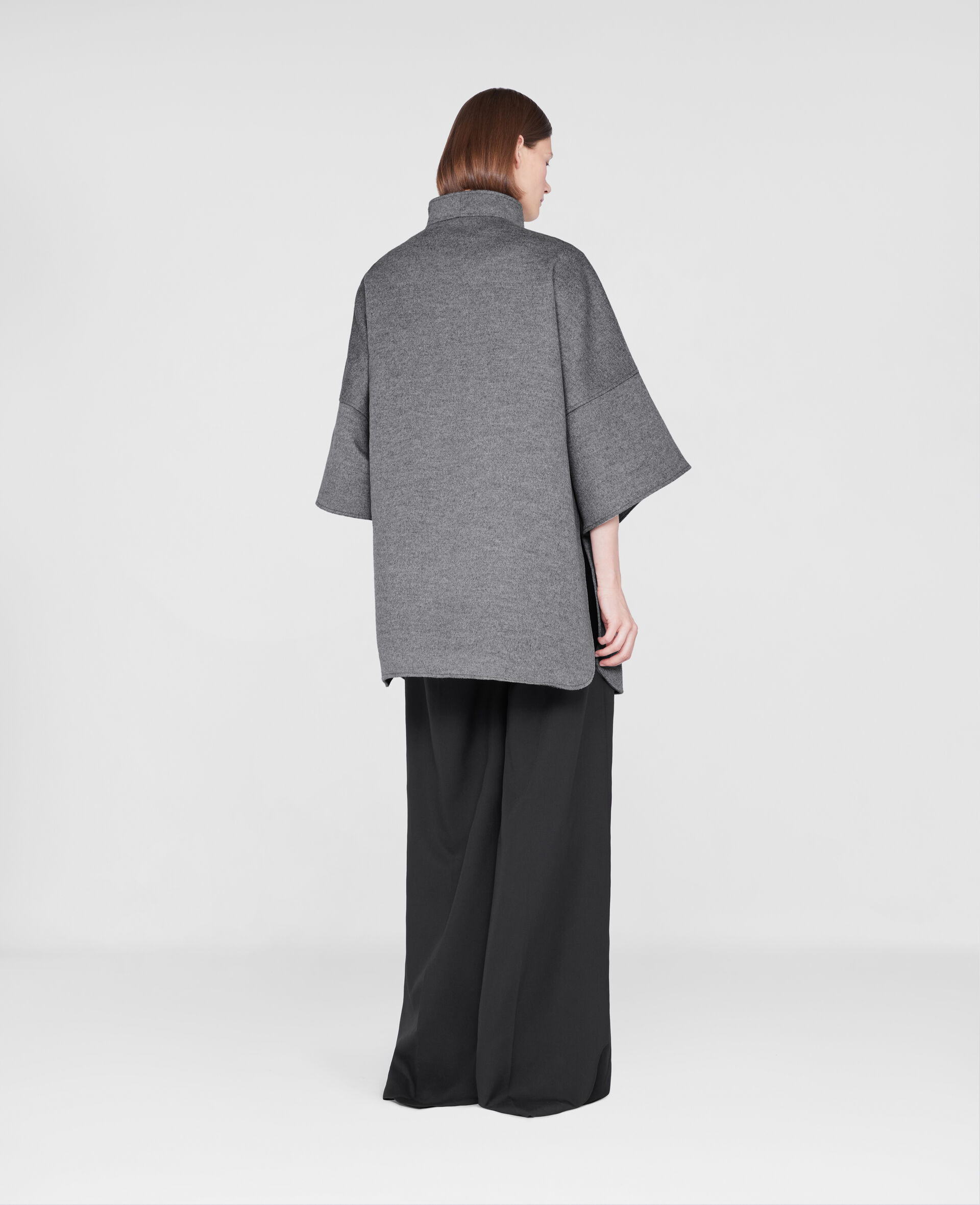 Zip Wool Jacket -Grey-large image number 2