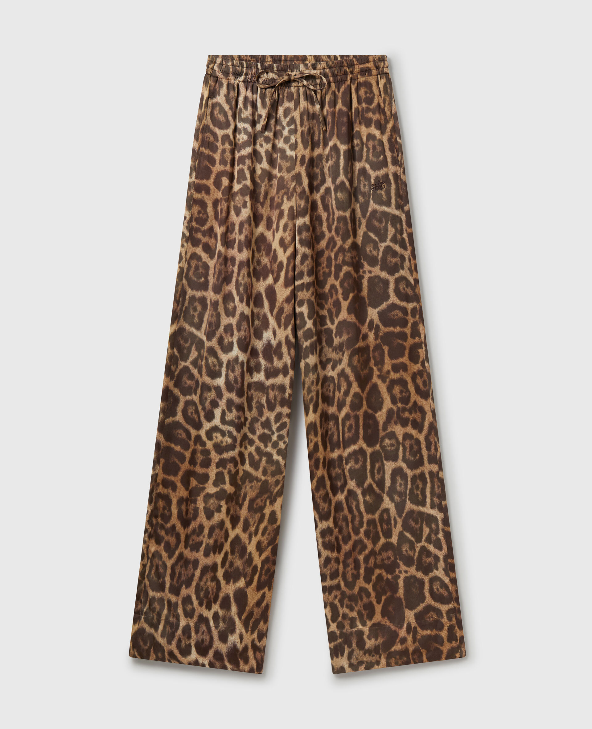 Leopard Straight-Leg Trousers-Brown-large image number 0