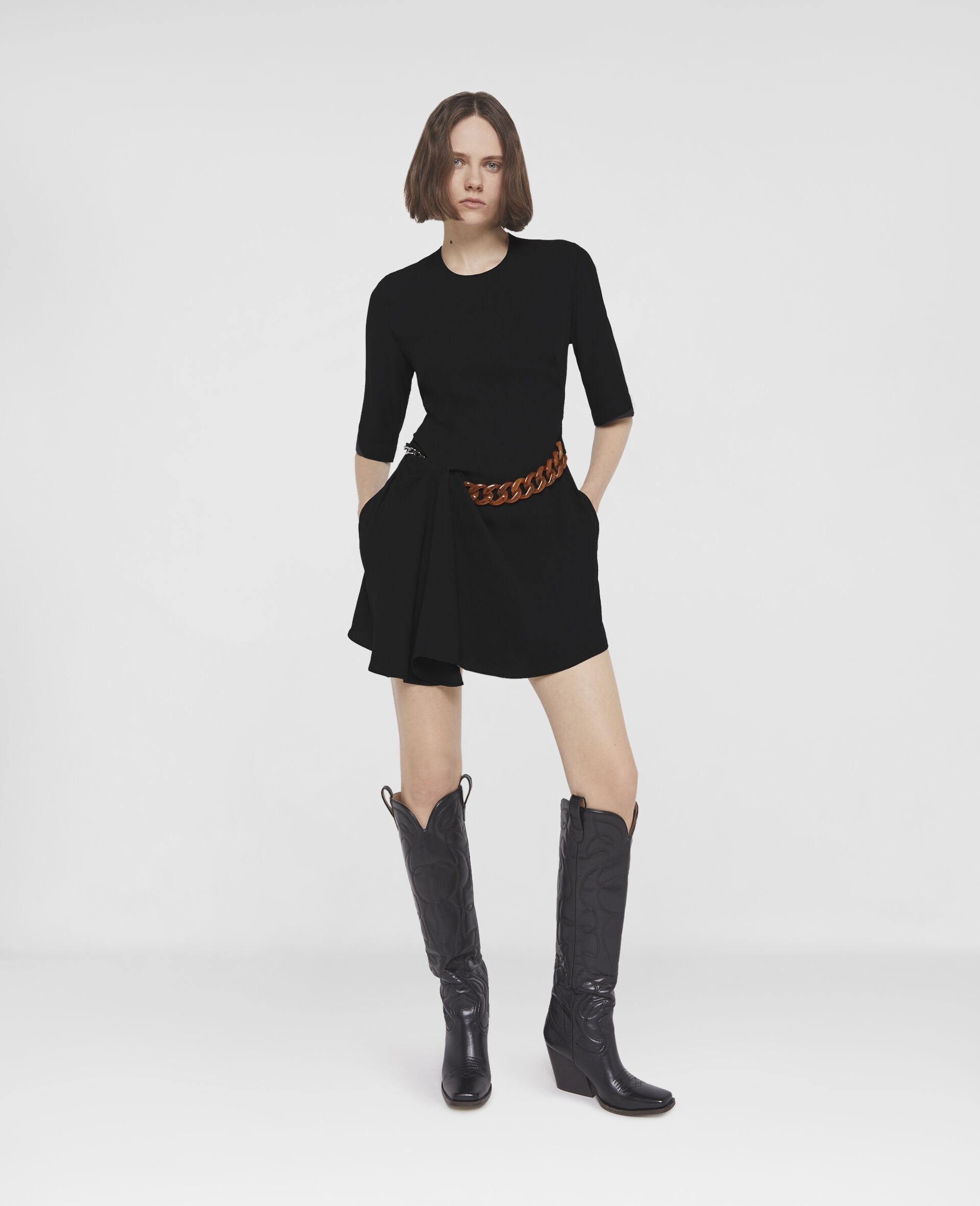 Falabella Chain Dress-Black-large image number 1