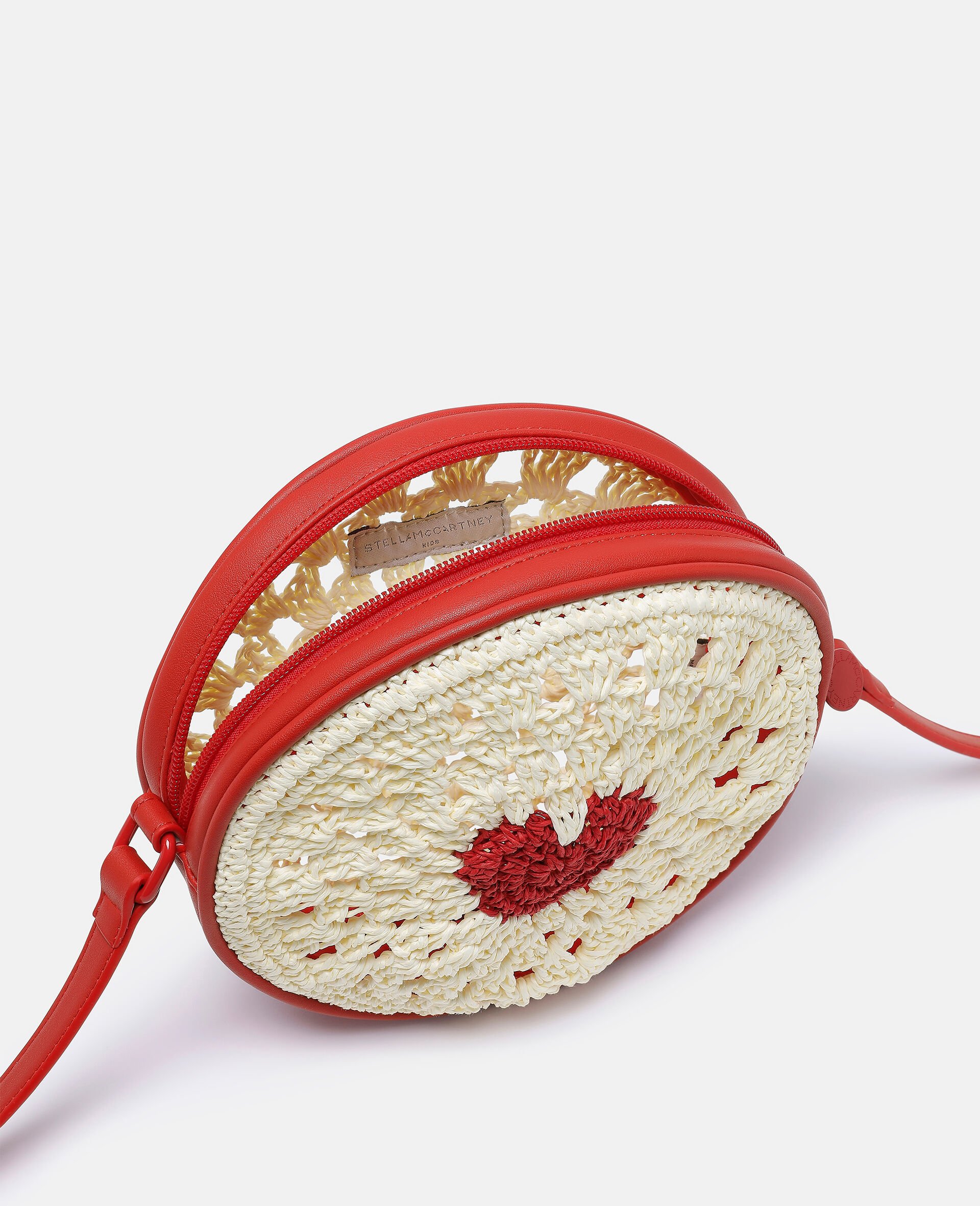 Heart Raffia Crossbody Bag-Beige-large image number 3