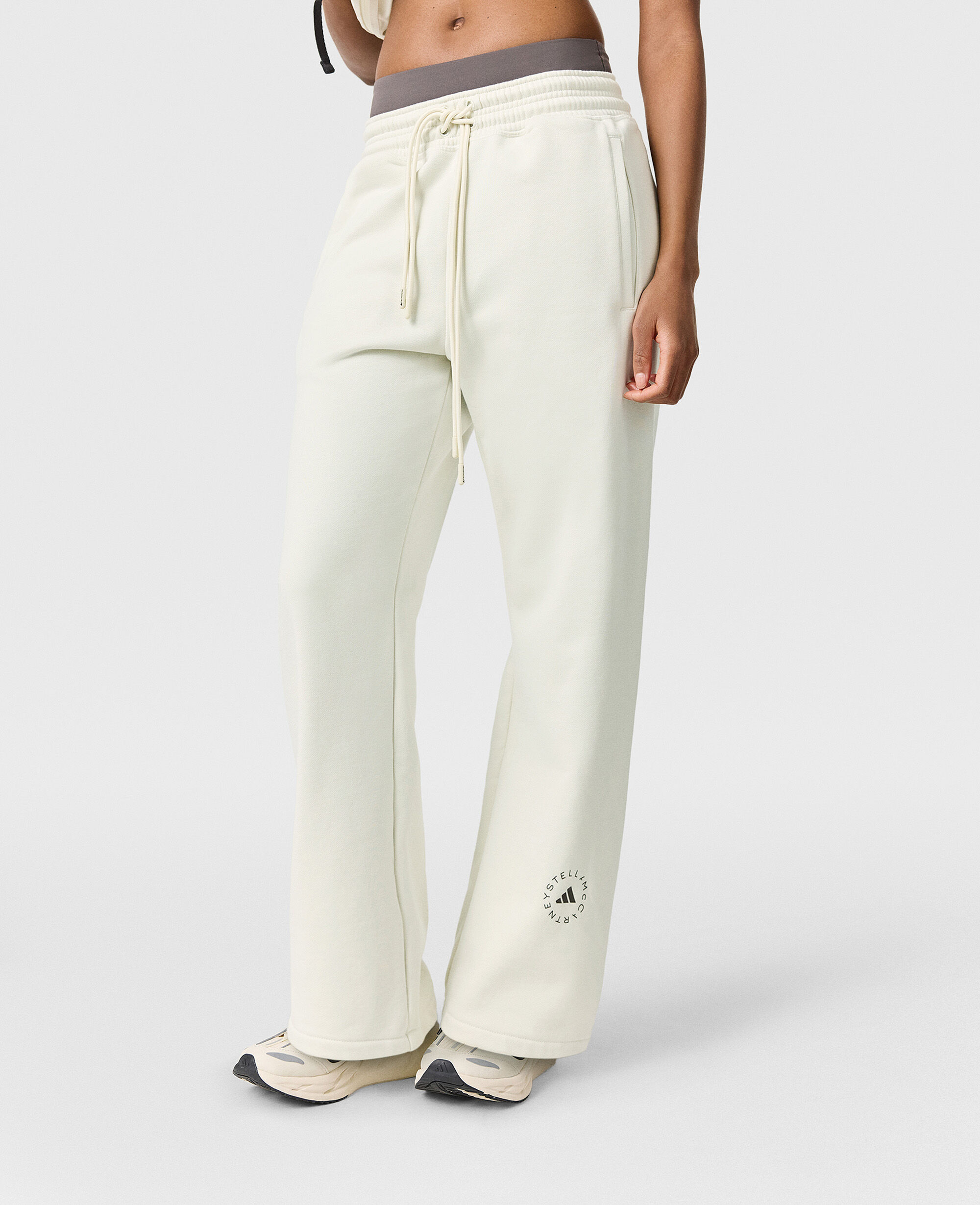Women Beige Logo Straight-Leg Joggers | Stella McCartney US