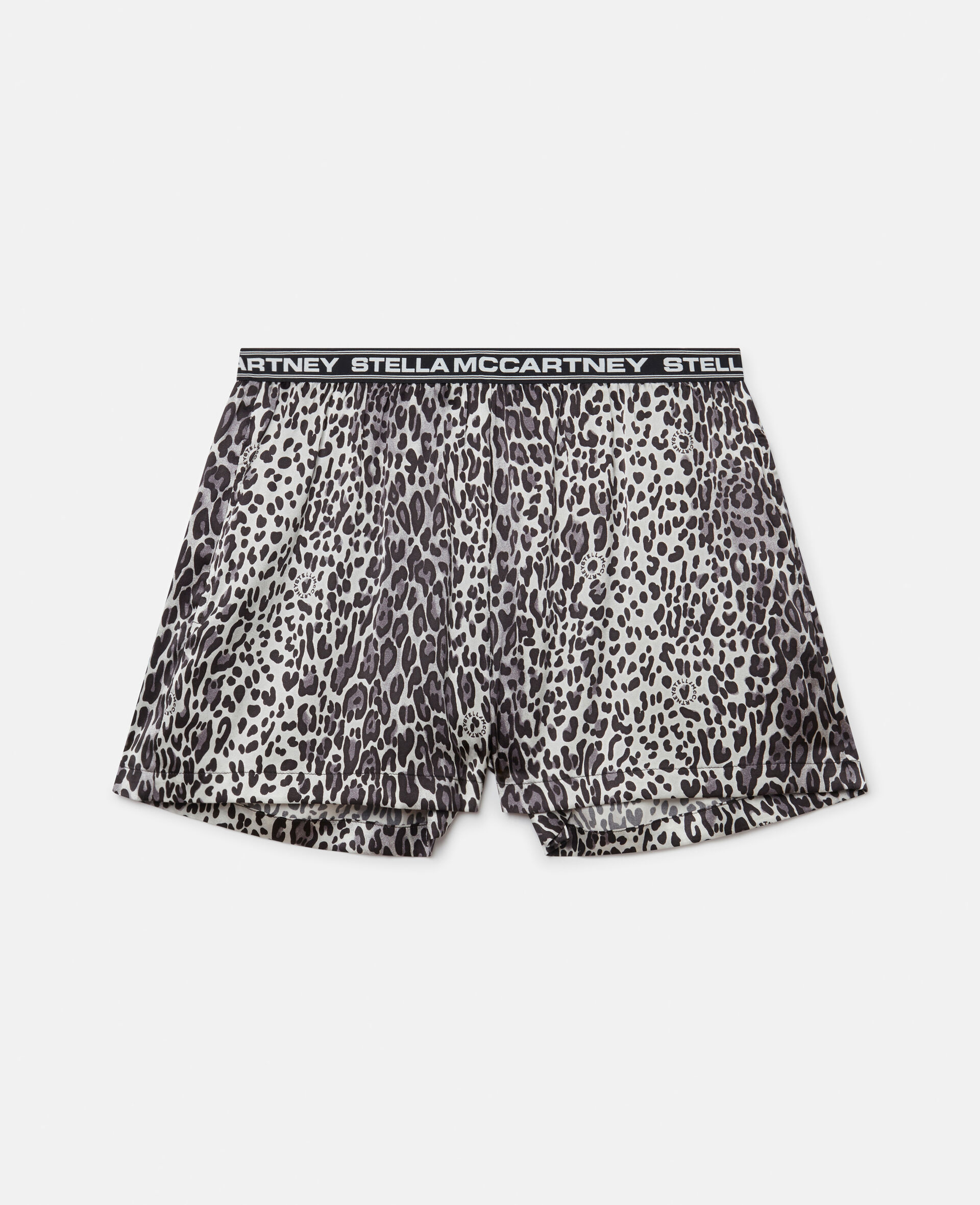 Leopard Print Shorts-Grey-large