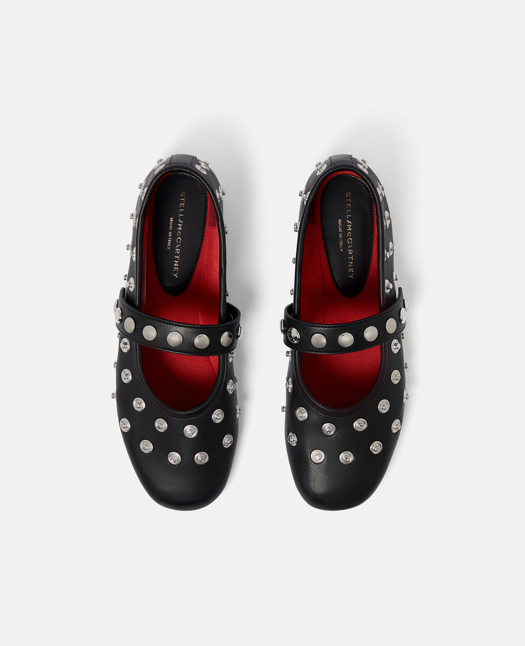Women Pitch black Ryder Popper-Studded Ballet Flats | Stella Women Pitch black Ryder Popper-Studded Ballet Flats | Stella