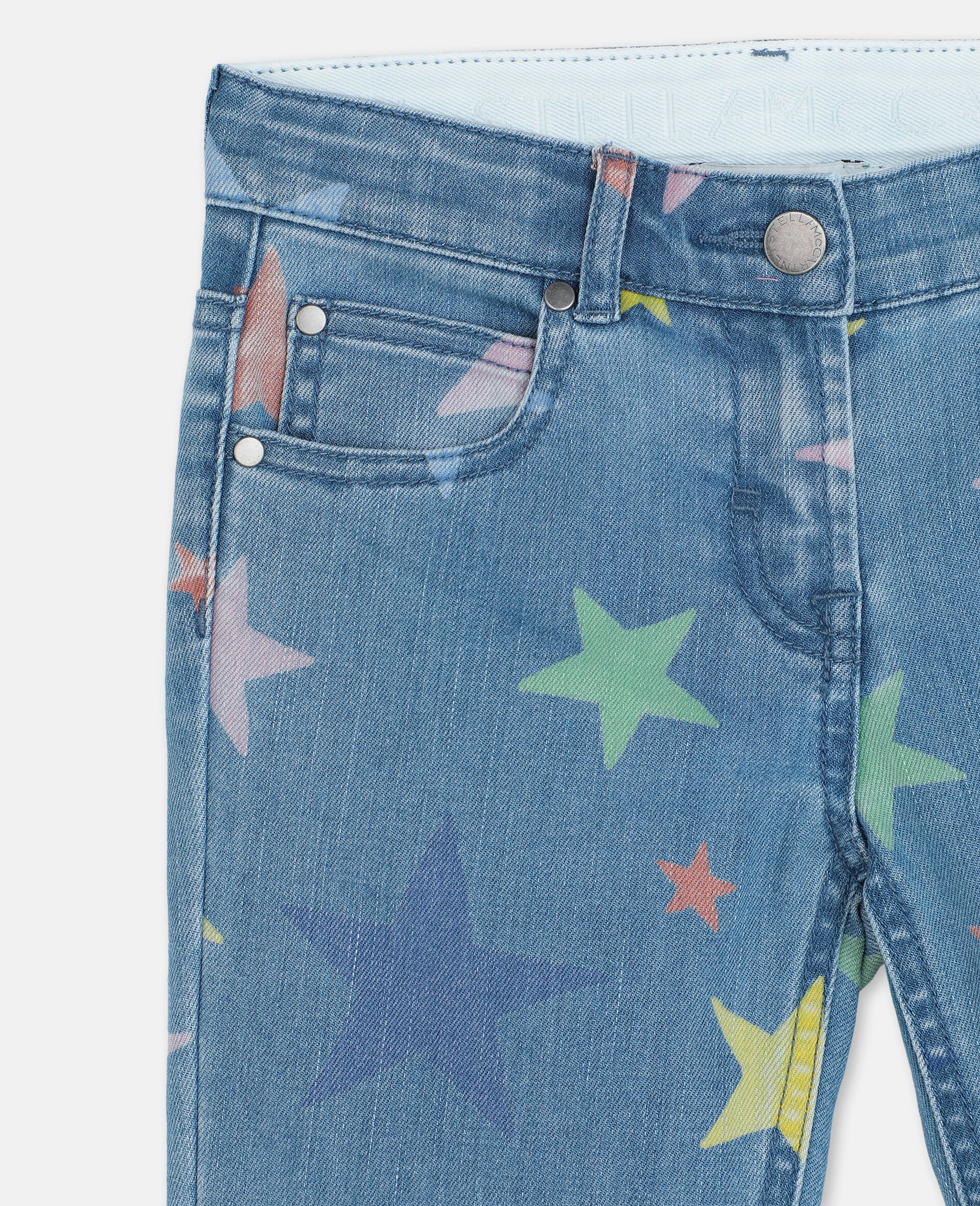 Pantalon en denim skinny avec étoiles multicolores-Fantaisie-large image number 1