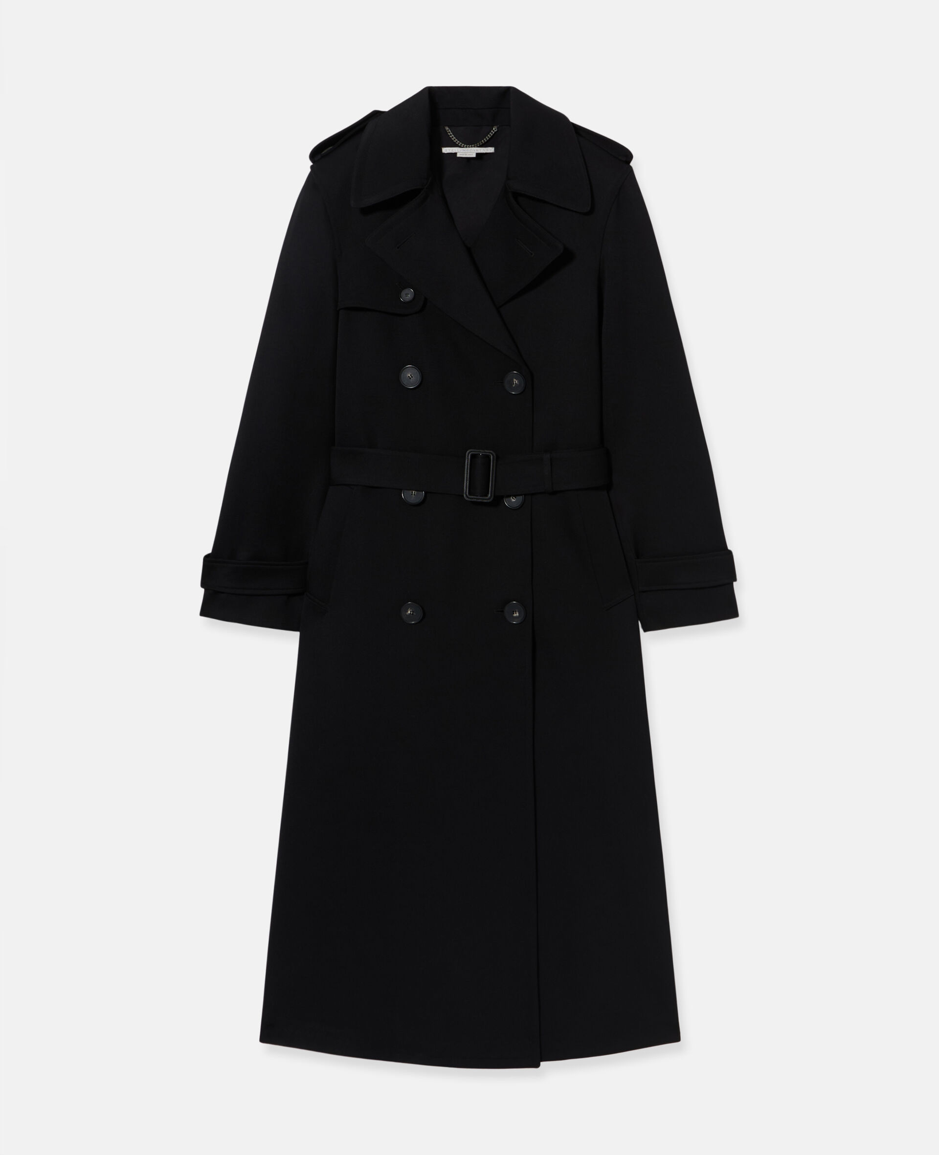 Oversized Belted Trench Coat-Black-large image number 0