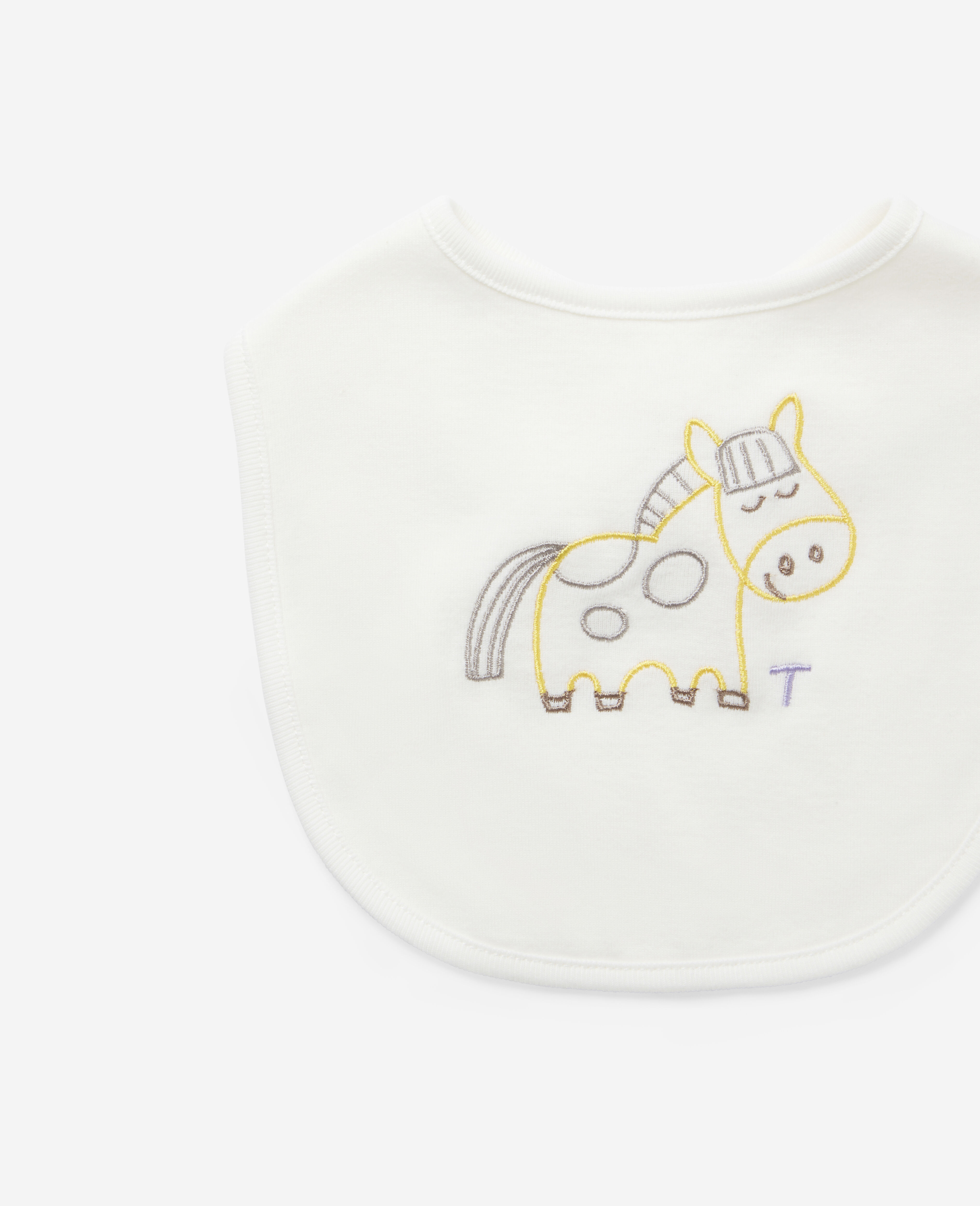 Kids White 7 Pack of Horse Embridered Bibs | Stella McCartney JP