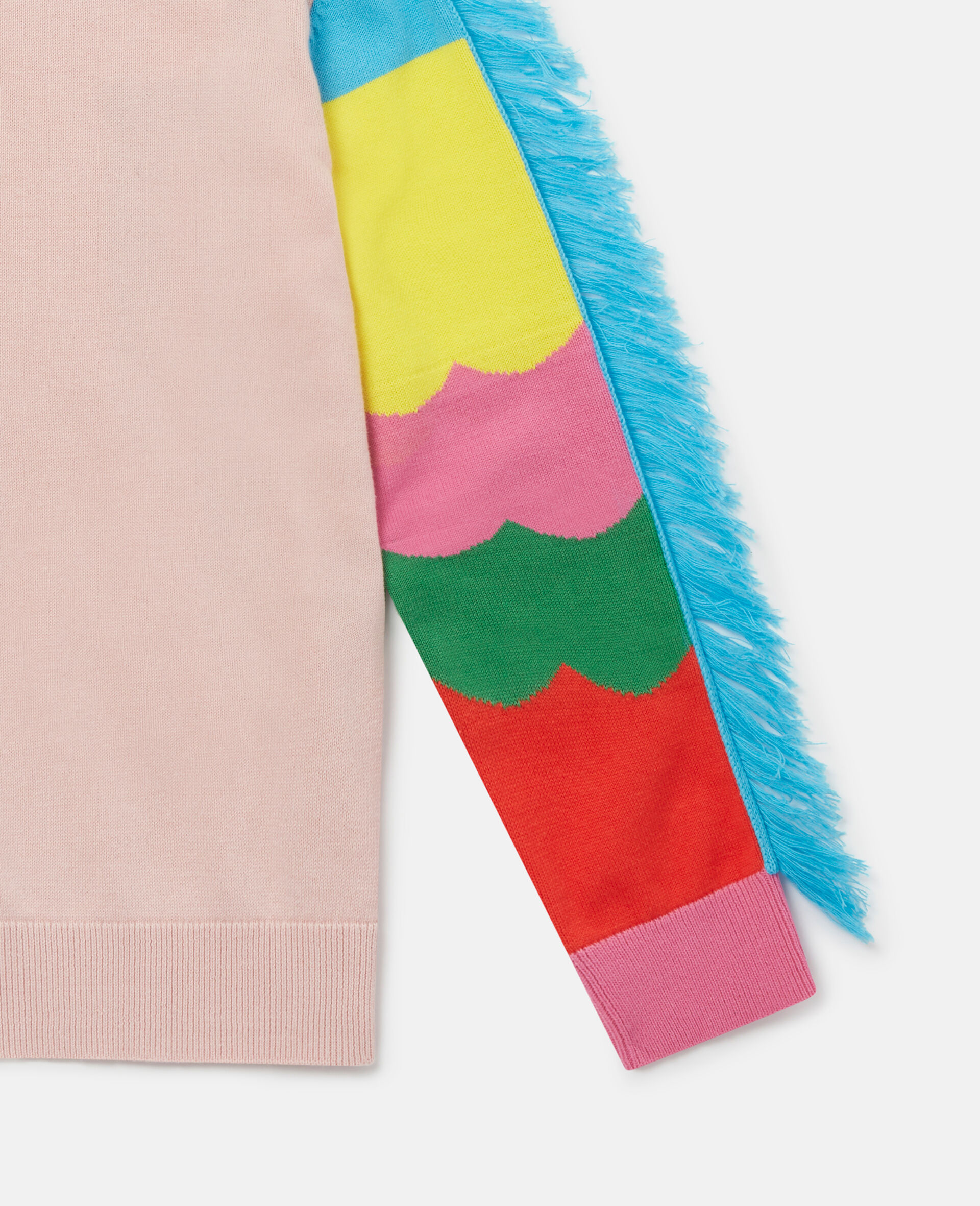 Double Parrot Intarsia Knit Fringed Jumper-Pink-large image number 3