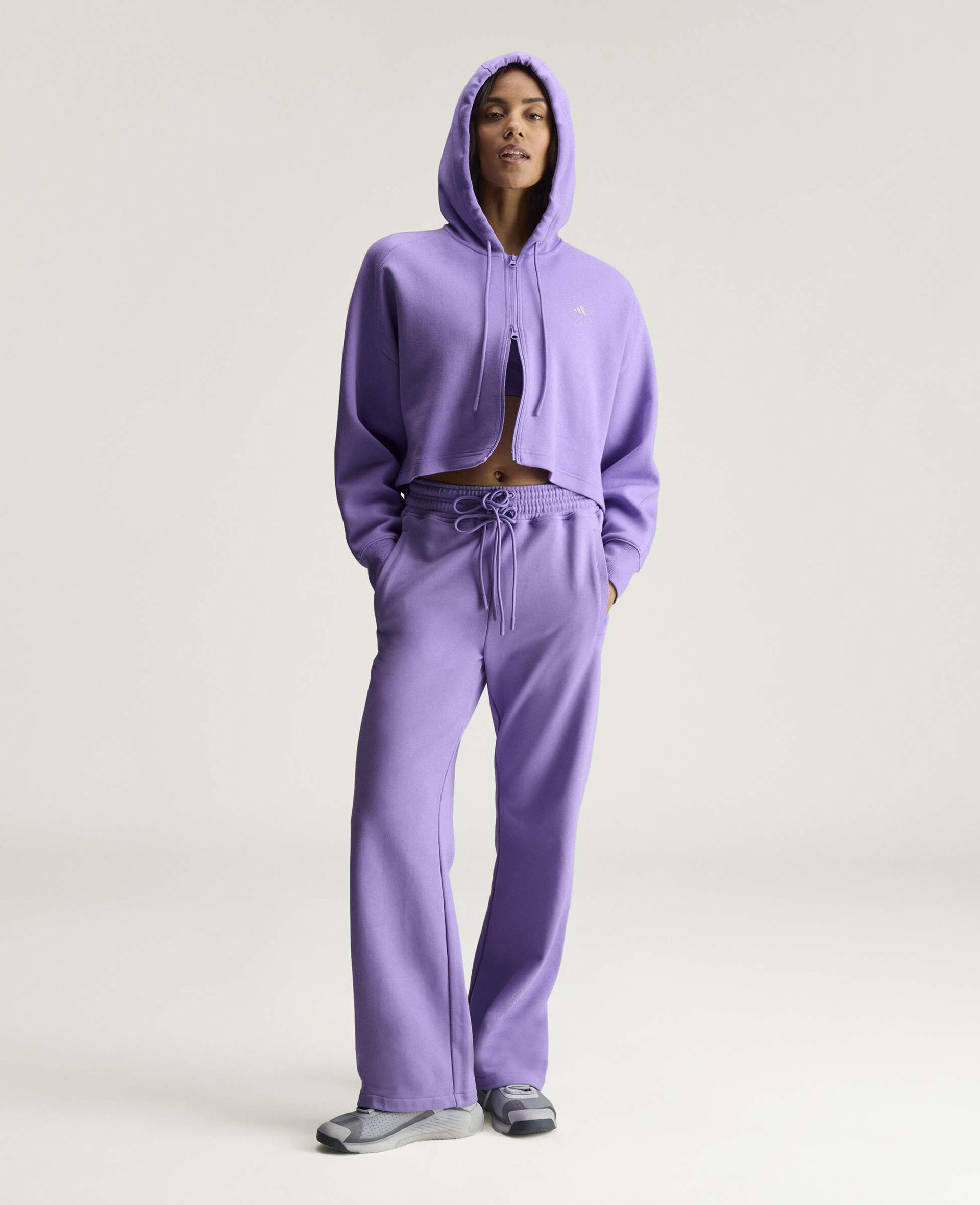 Logo Cropped Hoodie-Purple-large image number 5