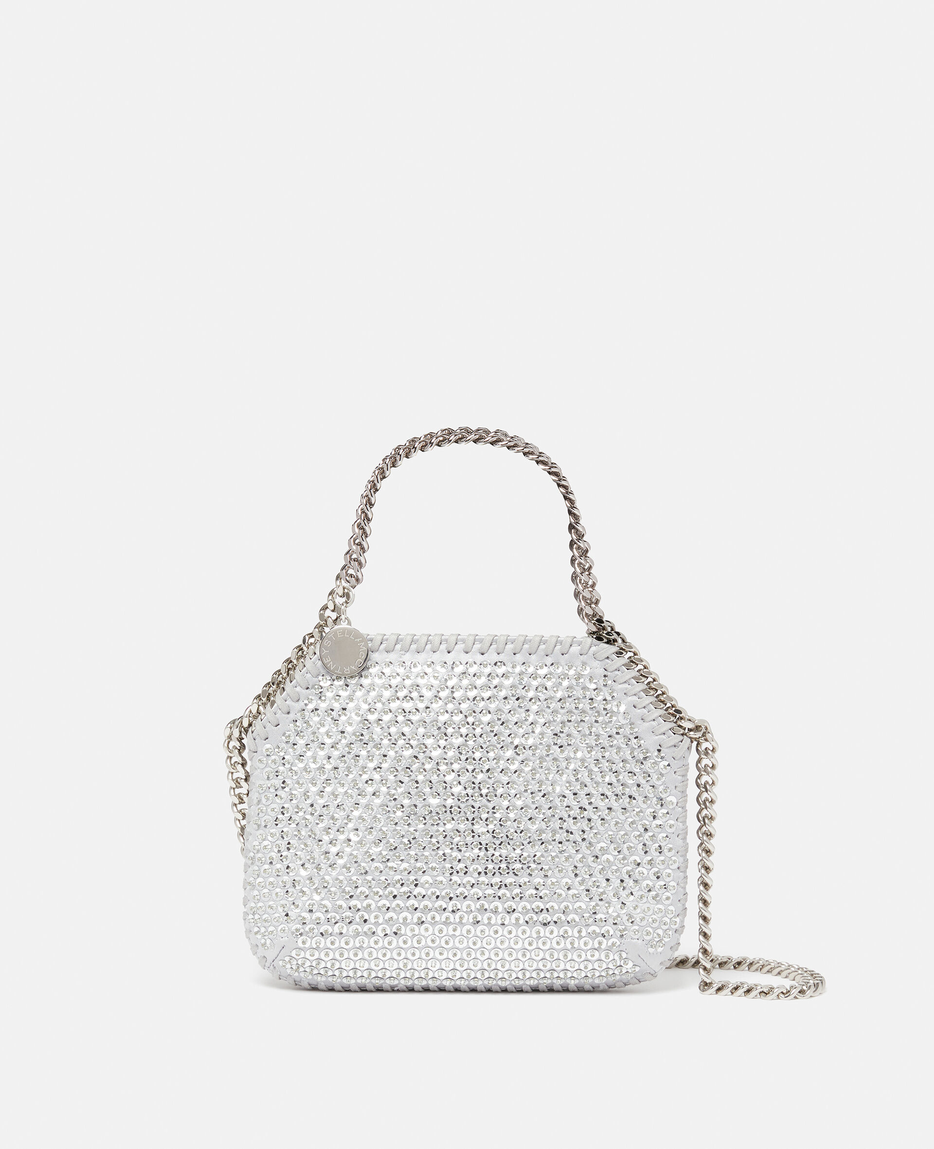 Falabella Tiny Tote Bag mit Pailletten-Silver-model