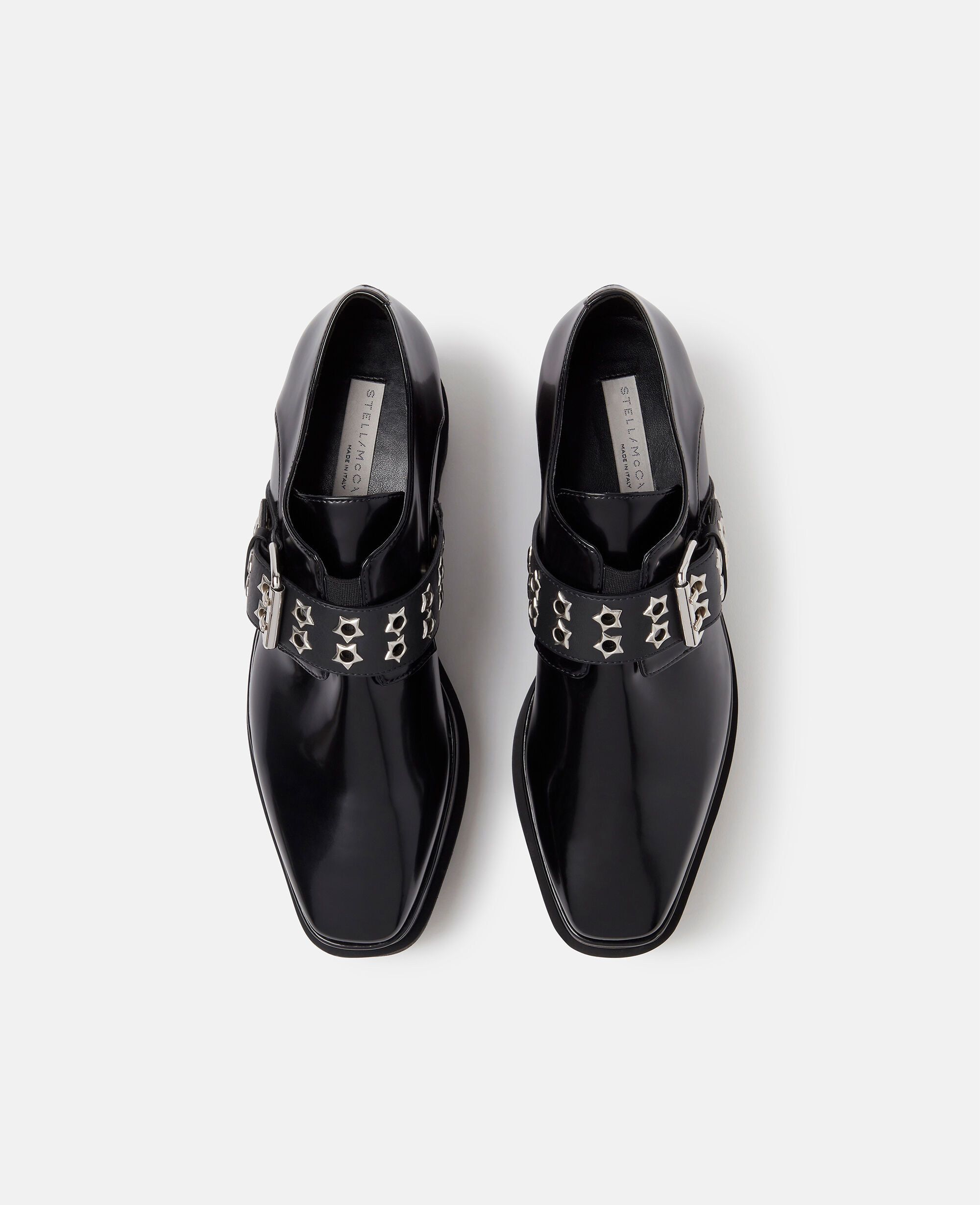 Women Black Elyse Stud Band Platform Shoes | Stella McCartney US