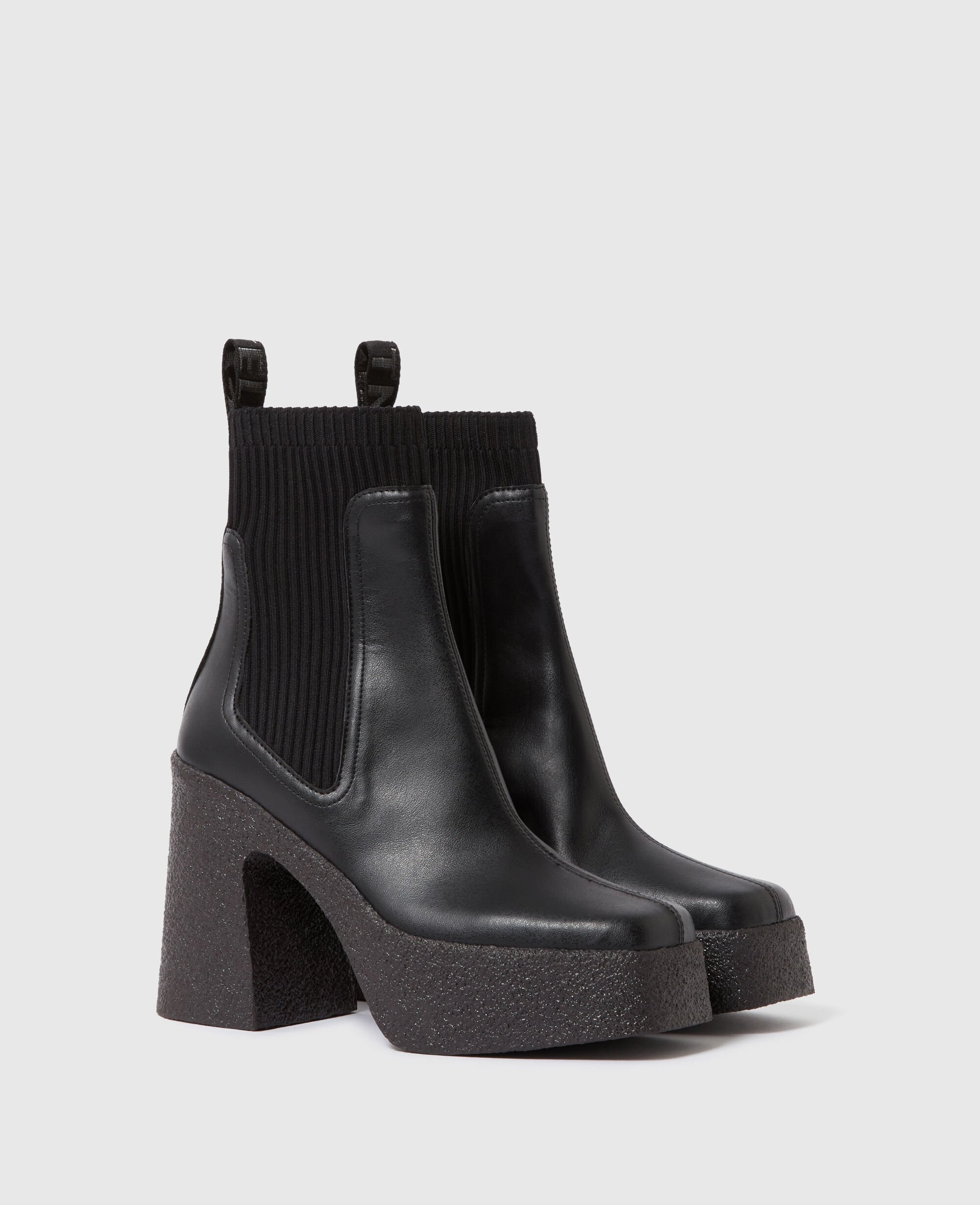 ショートブーツ・ブーティ Stella Mccartney Two-Tone Alter Mat Trace Ankle Boots Stella McCartney Trace Alter Buckle Moto Booties | Neiman Marcus