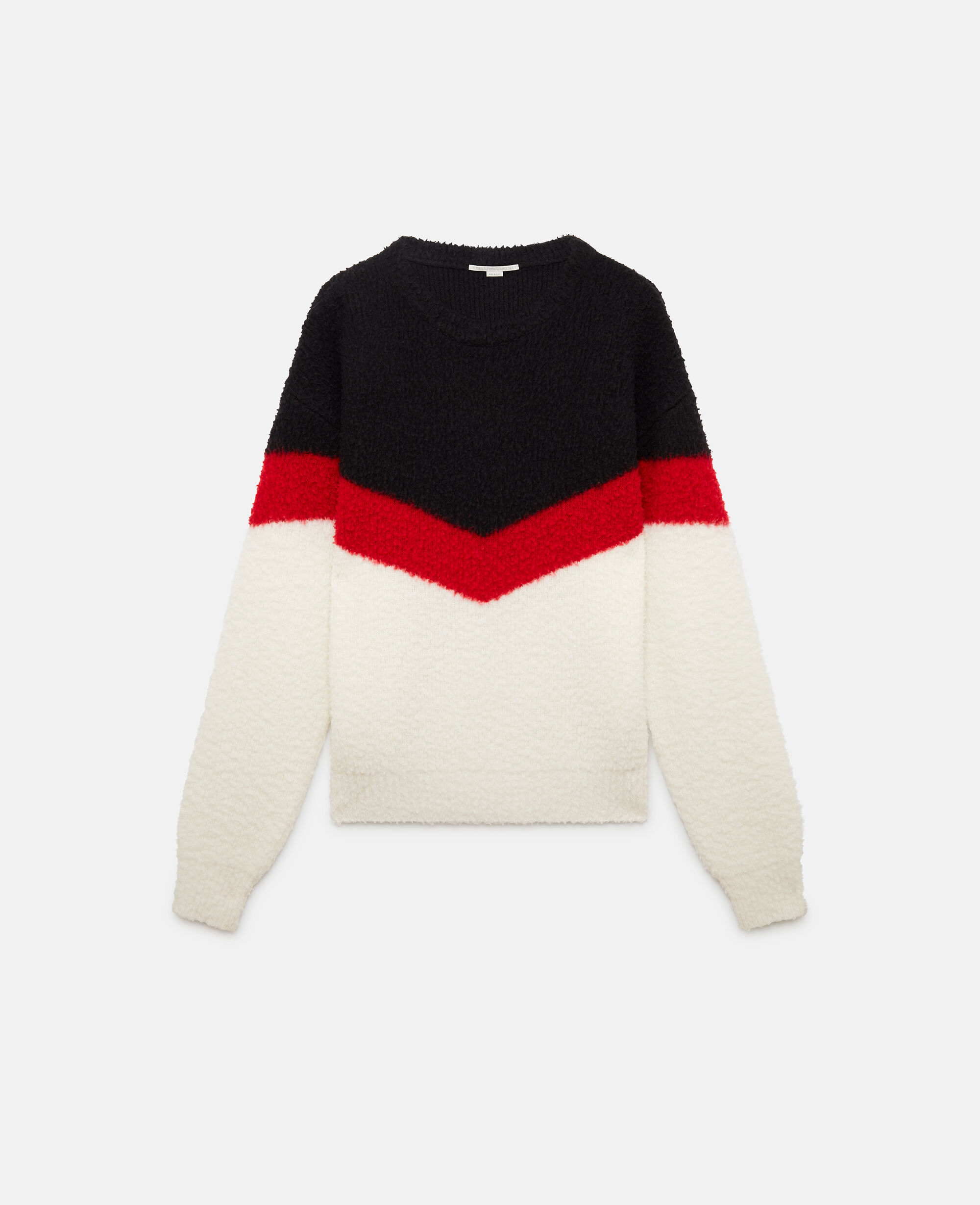 Red white discount and black jumper
