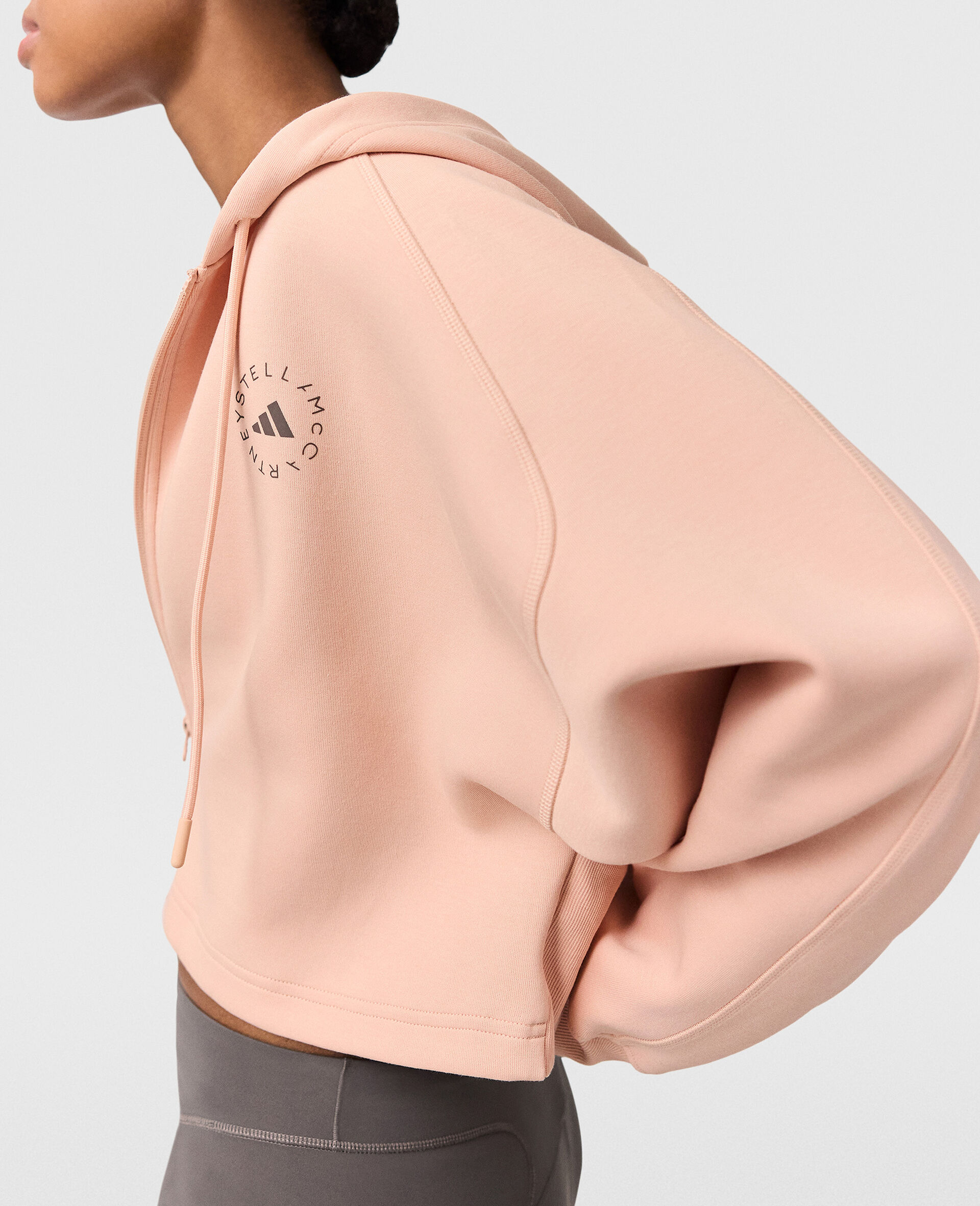 Logo Cropped Hoodie-Beige-large Logo Cropped Hoodie-Beige-large image number 2