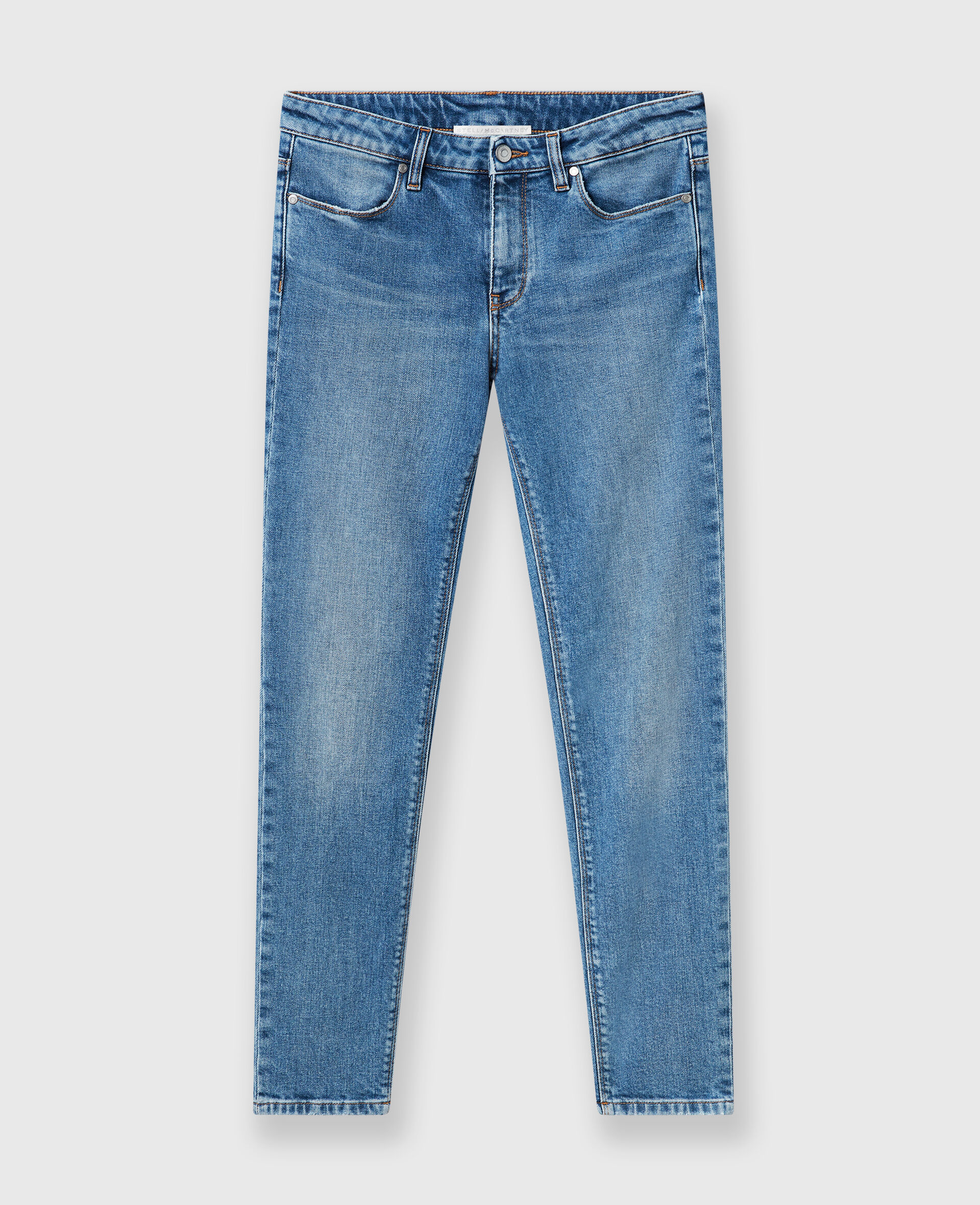 Cropped Skinny Jeans-Blue-large image number 0