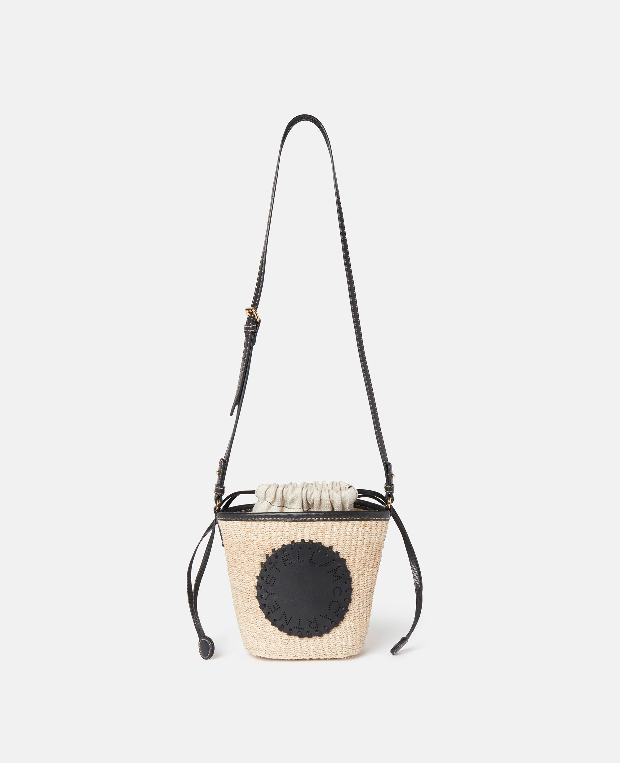 Women Natural beige Logo Raffia Crossbody Bag Stella McCartney US