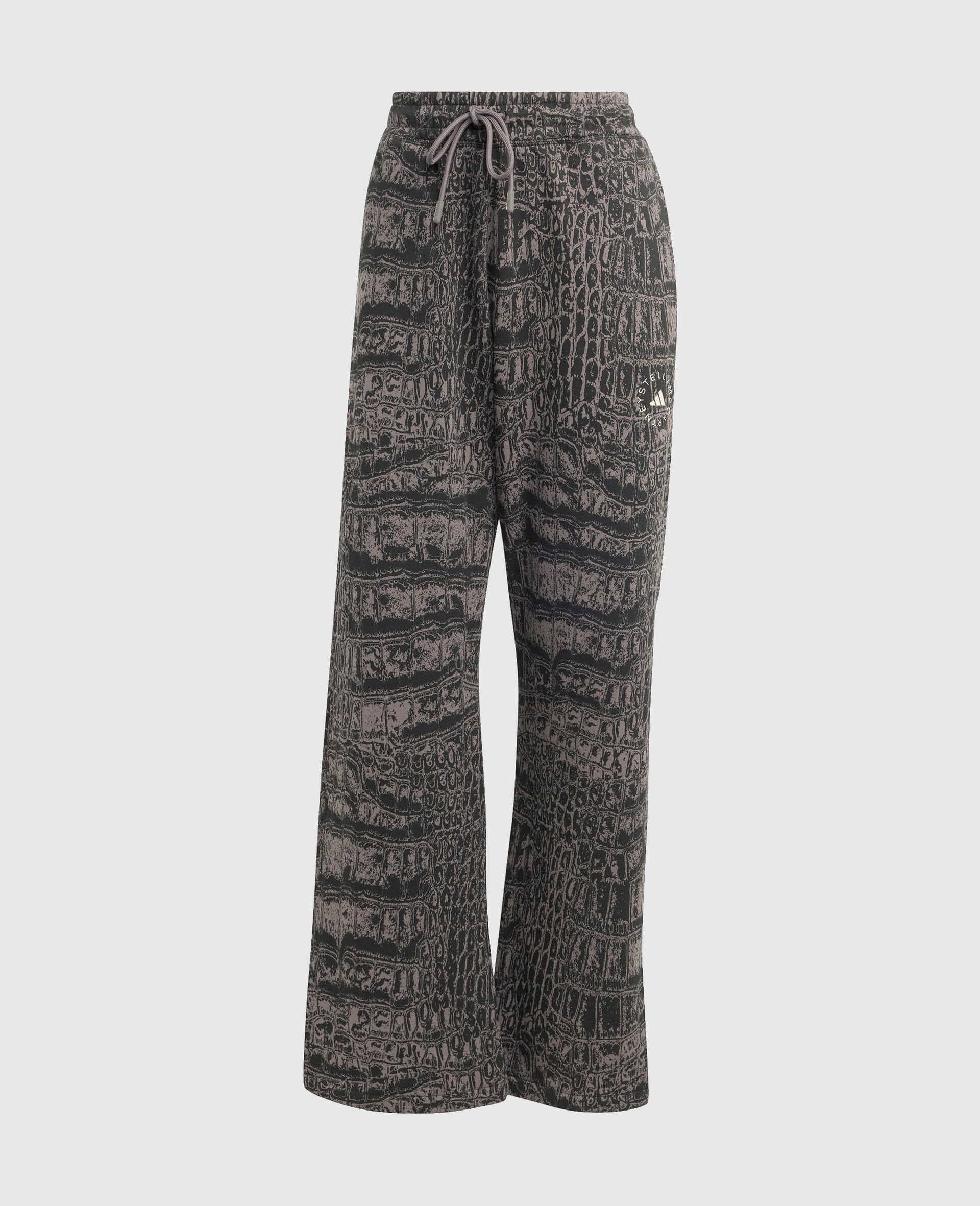 Logo Graphic Print Straight-Leg Joggers-Black-medium