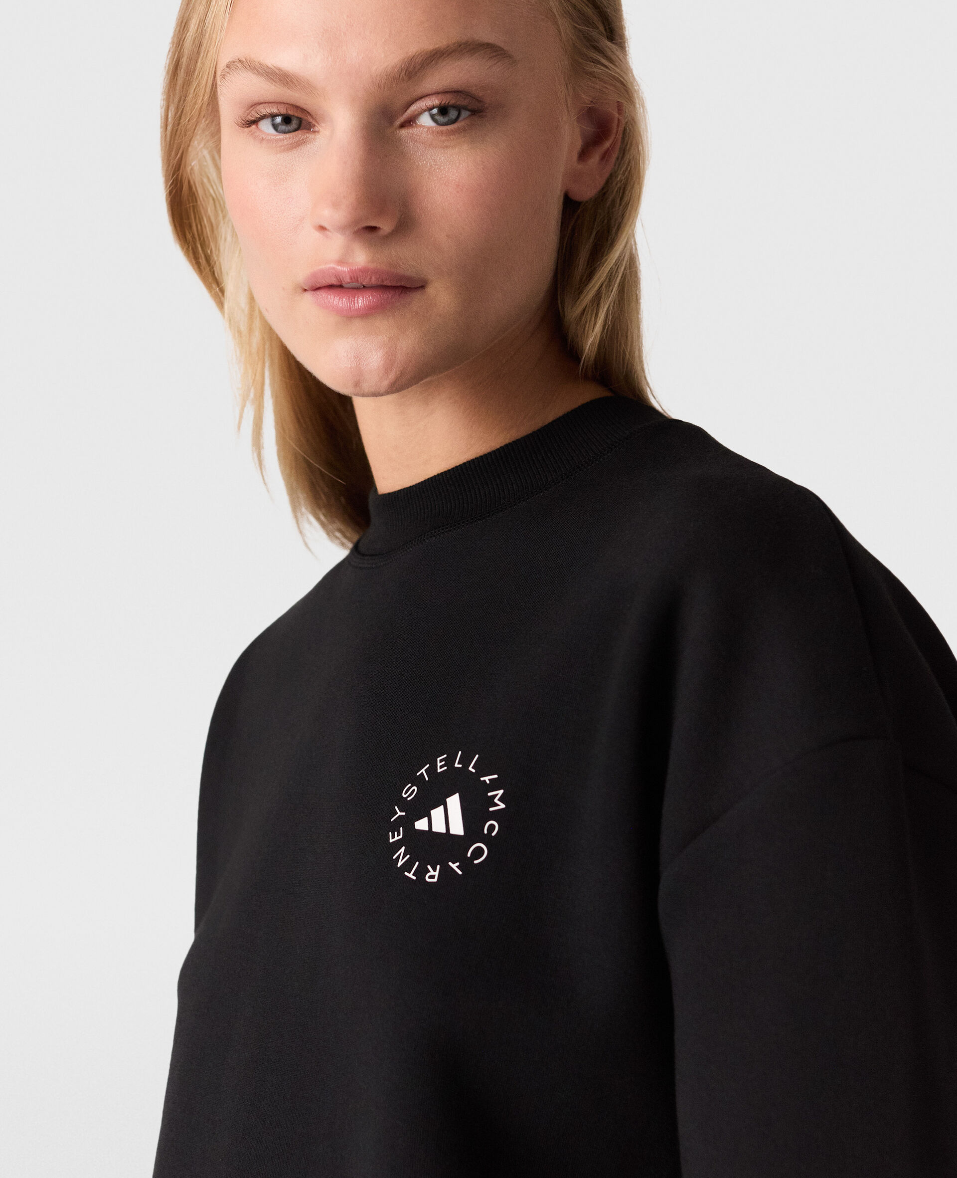 Logo Oversized Sweatshirt-Black-large Logo Oversized Sweatshirt-Black-large image number 3