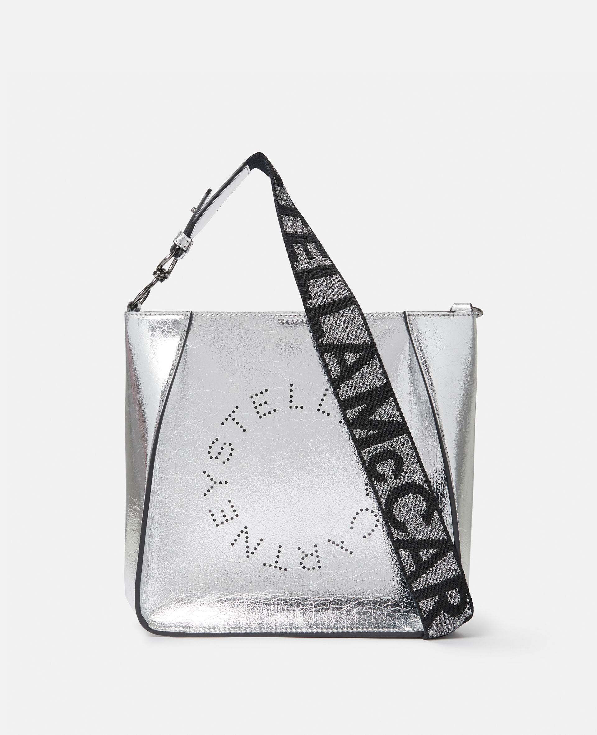 Borsa a spalla metallizzata Stella Logo-Grigio-large Borsa a spalla metallizzata Stella Logo-Grigio-large image number 0