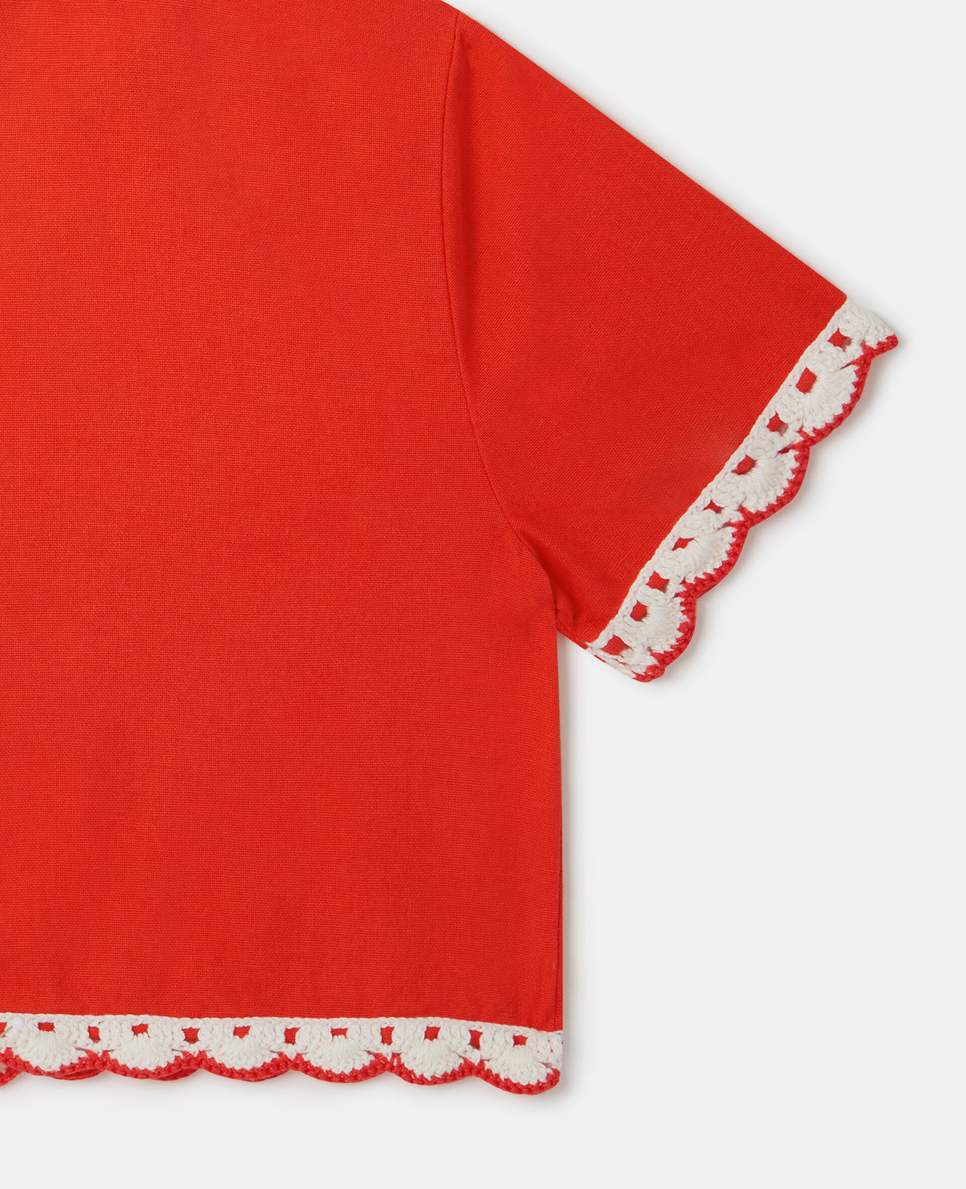 Contrast Trim Knit Cardigan  -Red-large image number 3