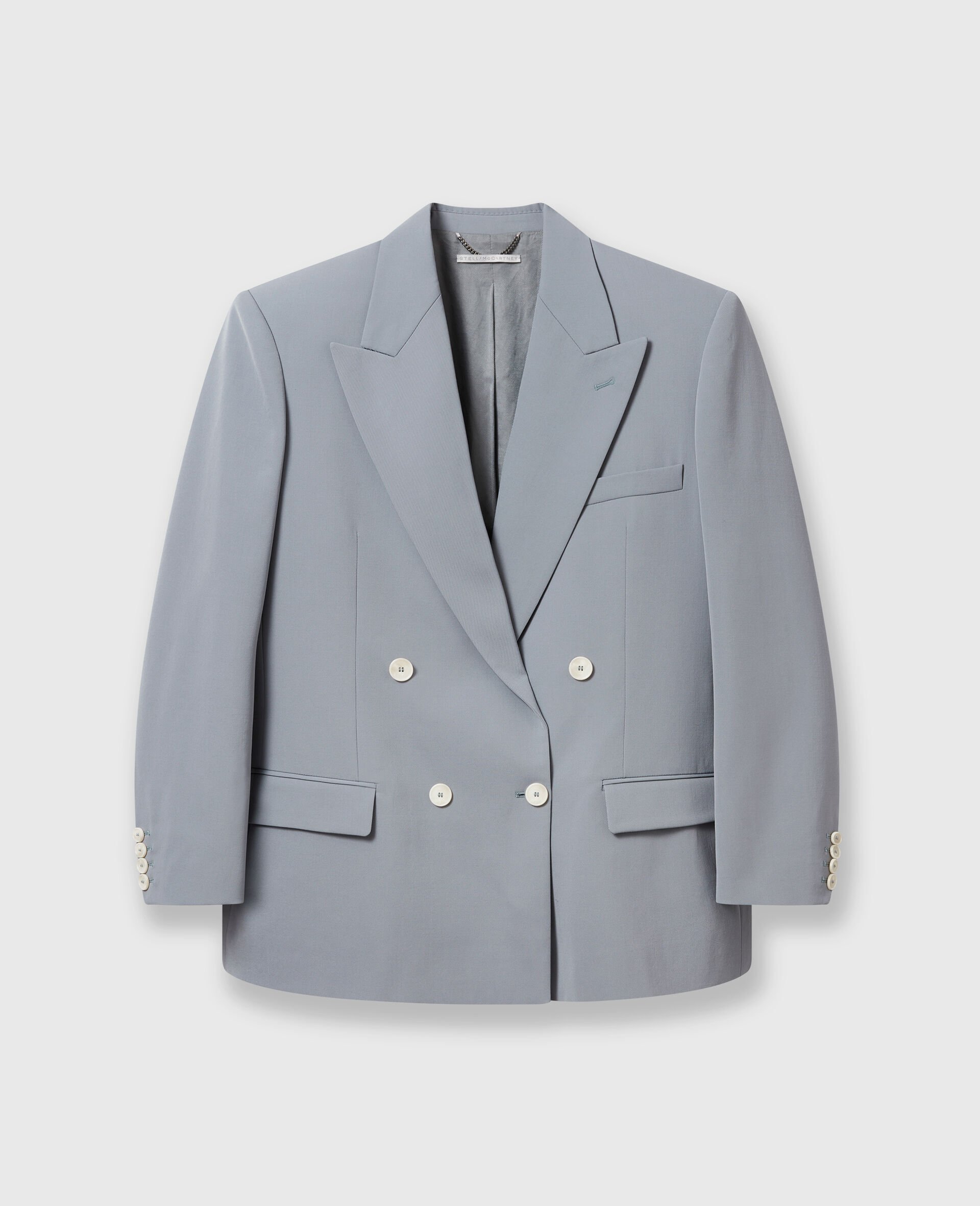Oversized Double-Breasted Blazer-Grey-large image number 0