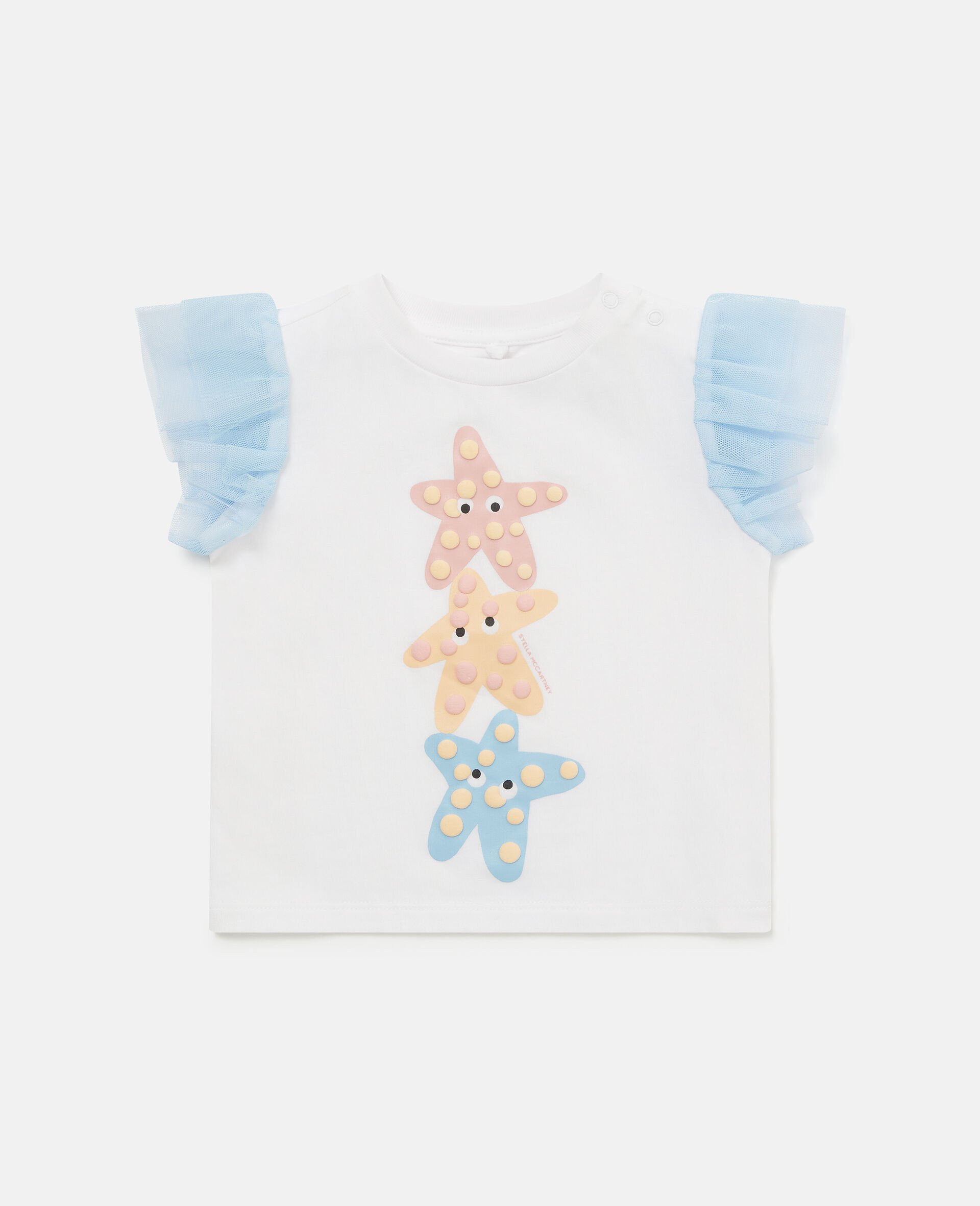 Stacked Starfish Graphic T-Shirt-White-medium