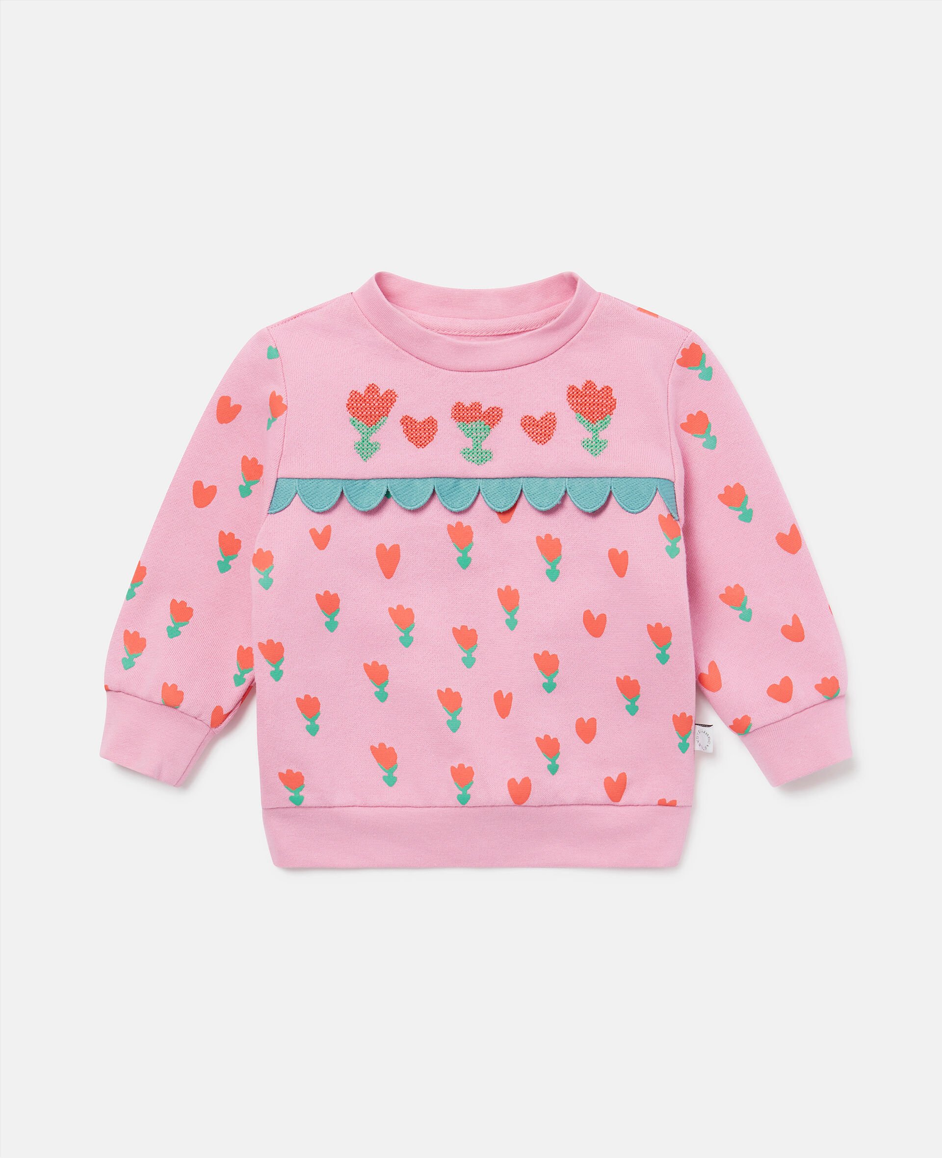 Tulip Print Sweatshirt-Pink-large Tulip Print Sweatshirt-Pink-large image number 0
