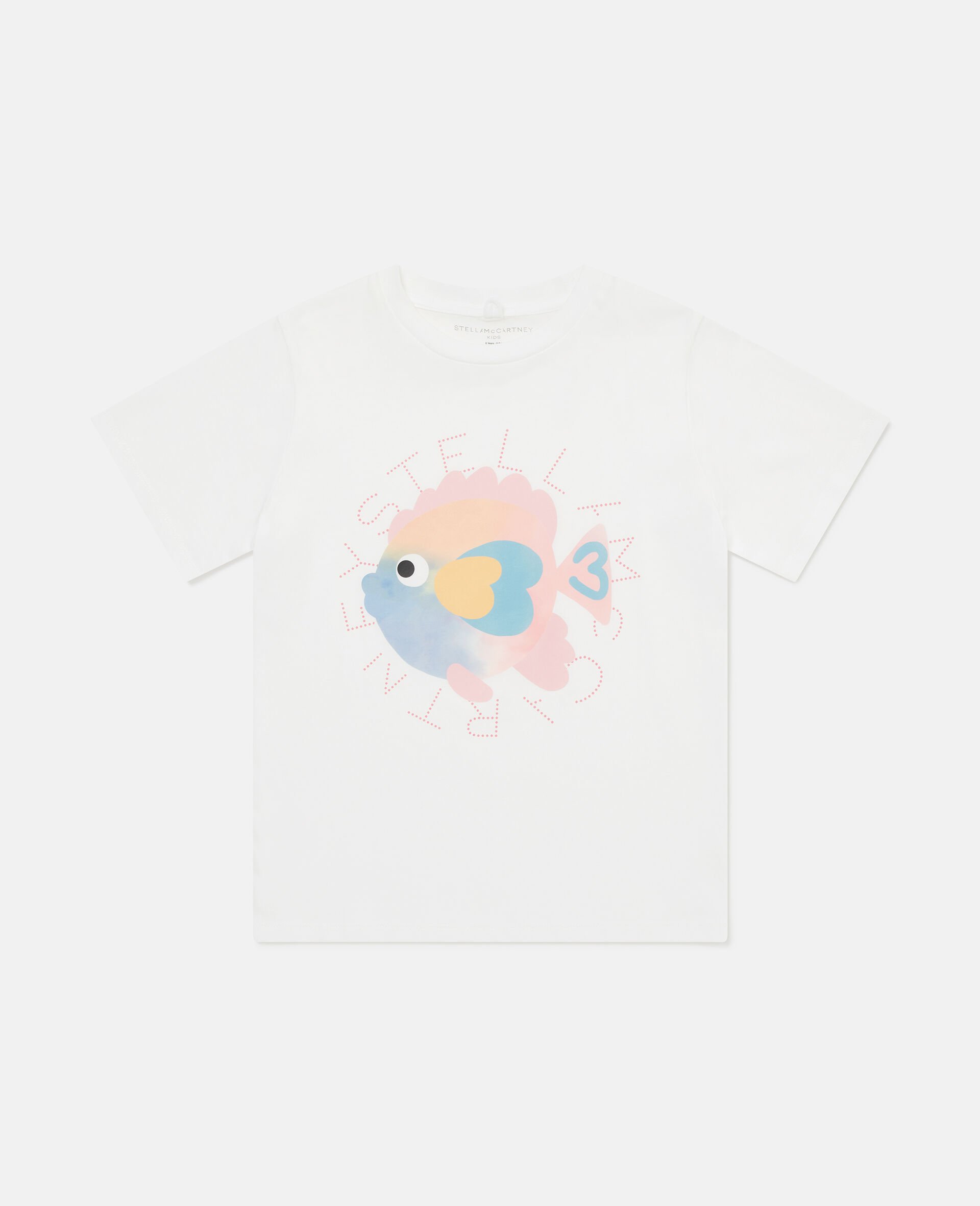 Fish Graphic T-Shirt-White-medium