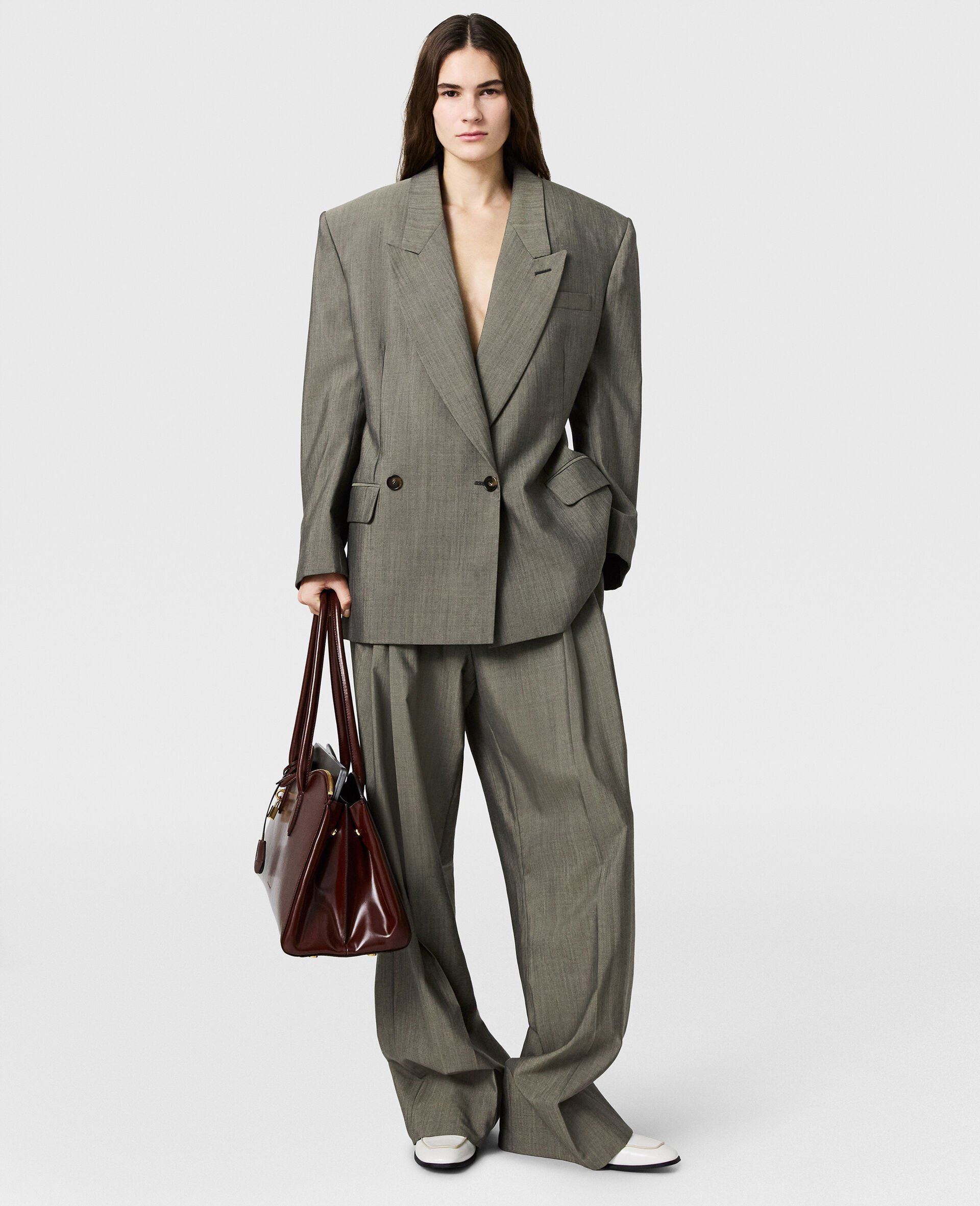 Tropical Lightweight Straight Trousers-Green-medium