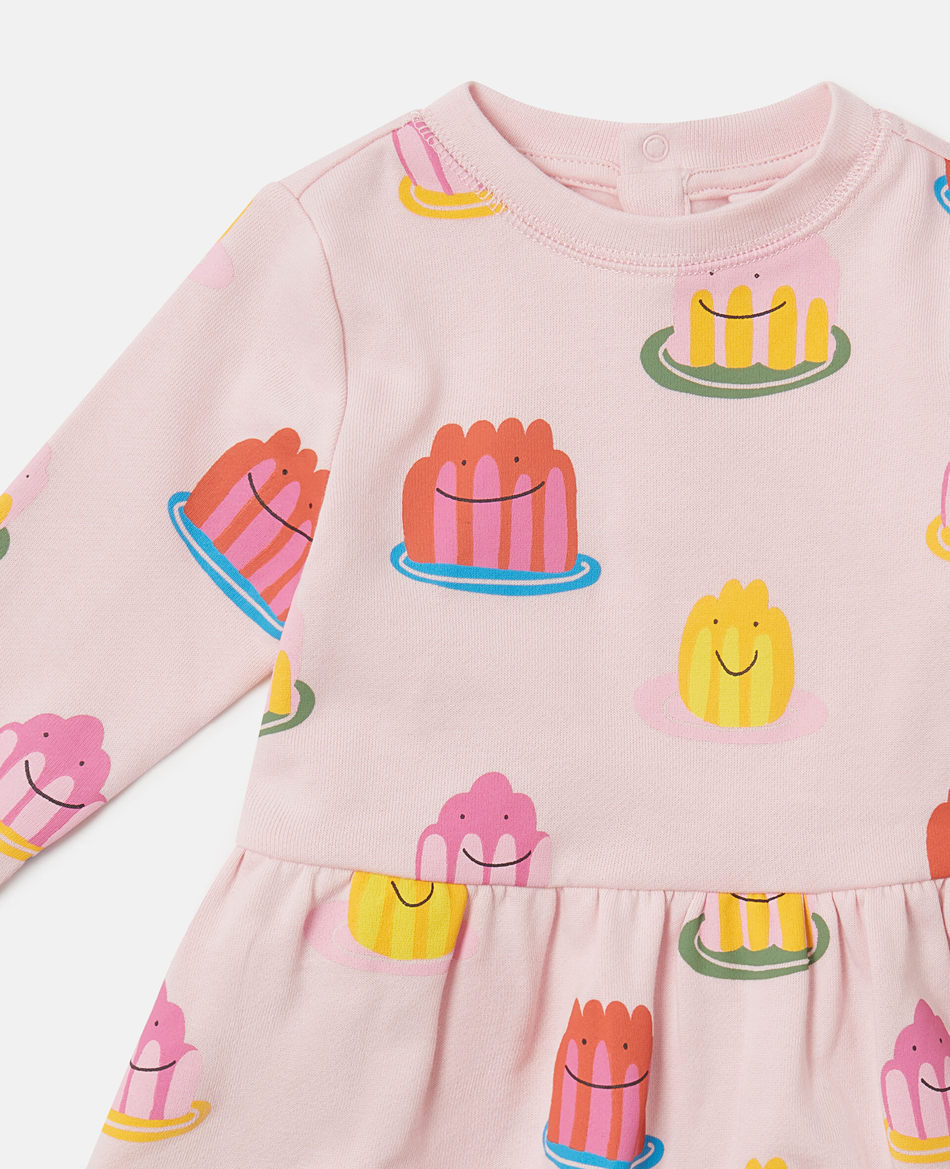 Jelly Print Long-Sleeve Dress-Pink-medium