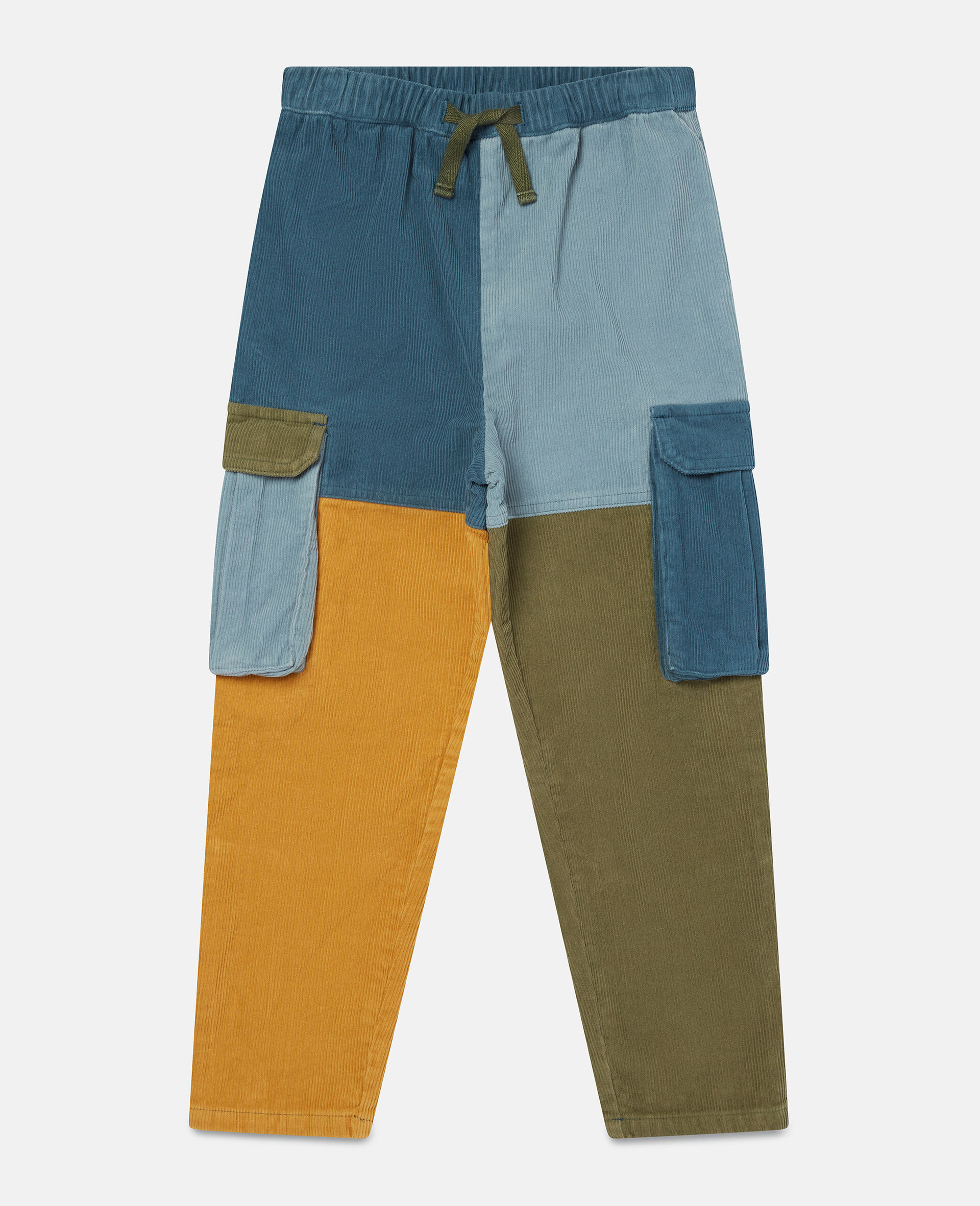 Colourblock Corduroy Cargo Trousers-Multicoloured-large image number 0