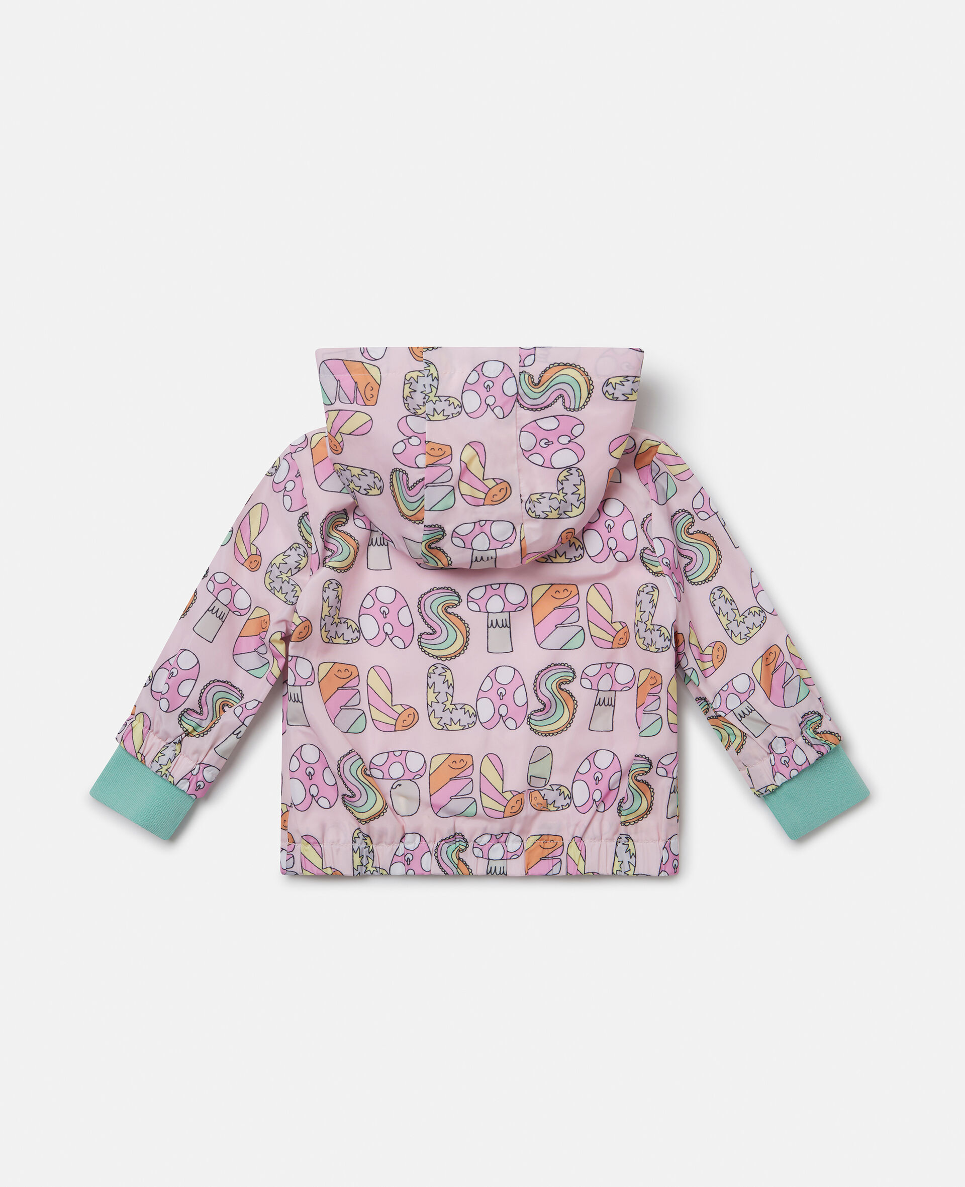 Stella Woodland Lettering Hooded Raincoat-Pink-large image number 2