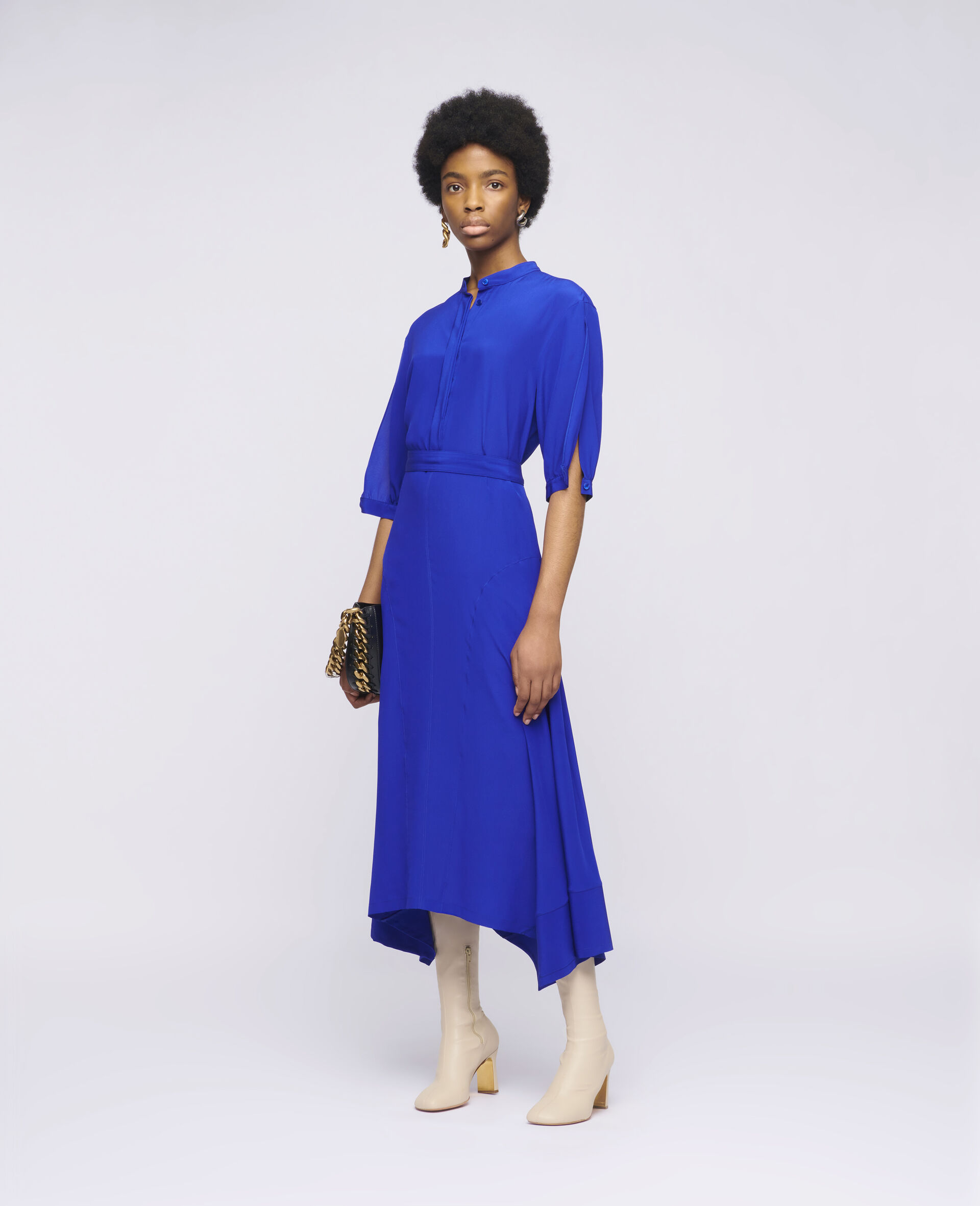 Olivia Silk Dress-Blue-large image number 1