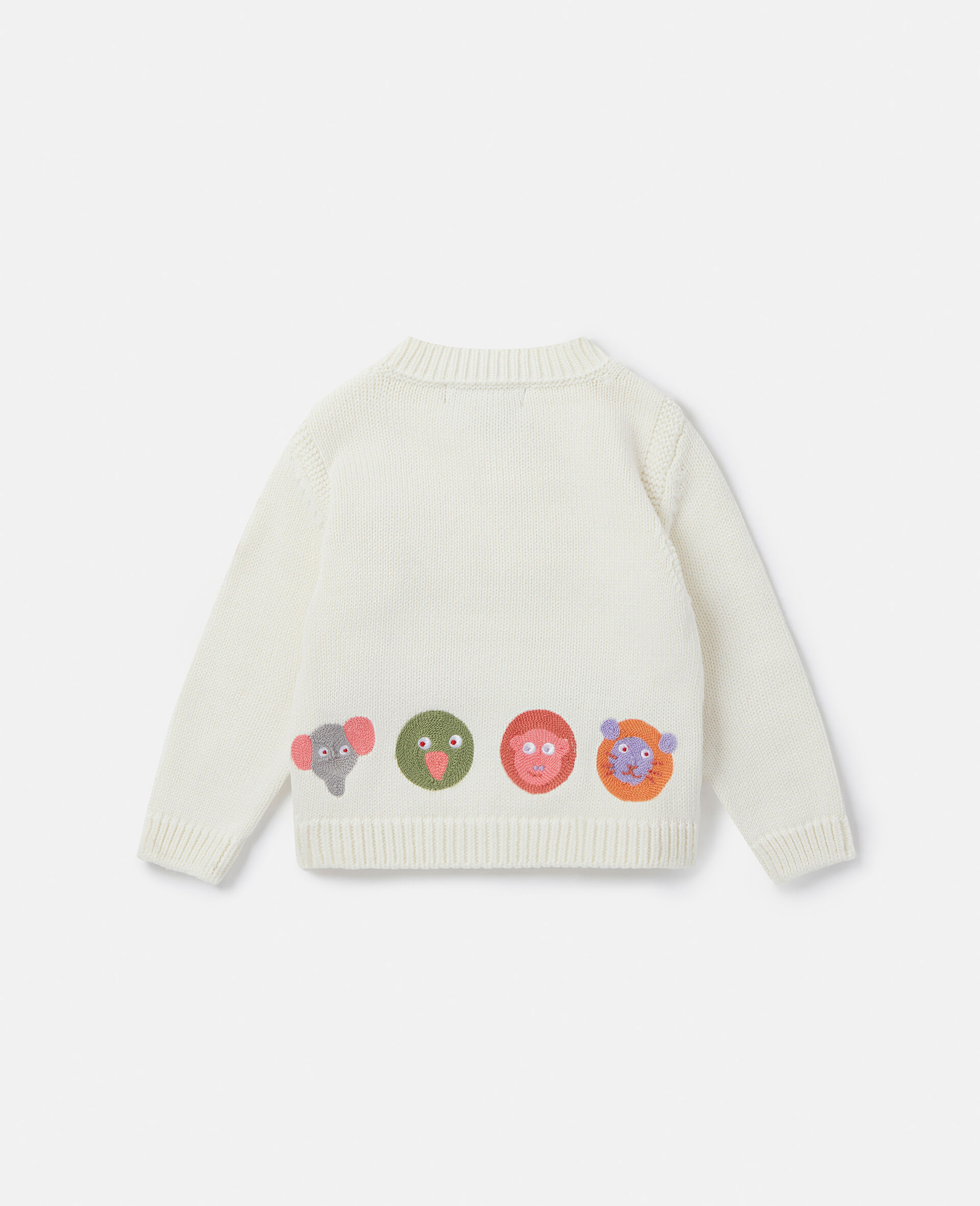 Animal Motif Cardigan-Cream-large image number 2