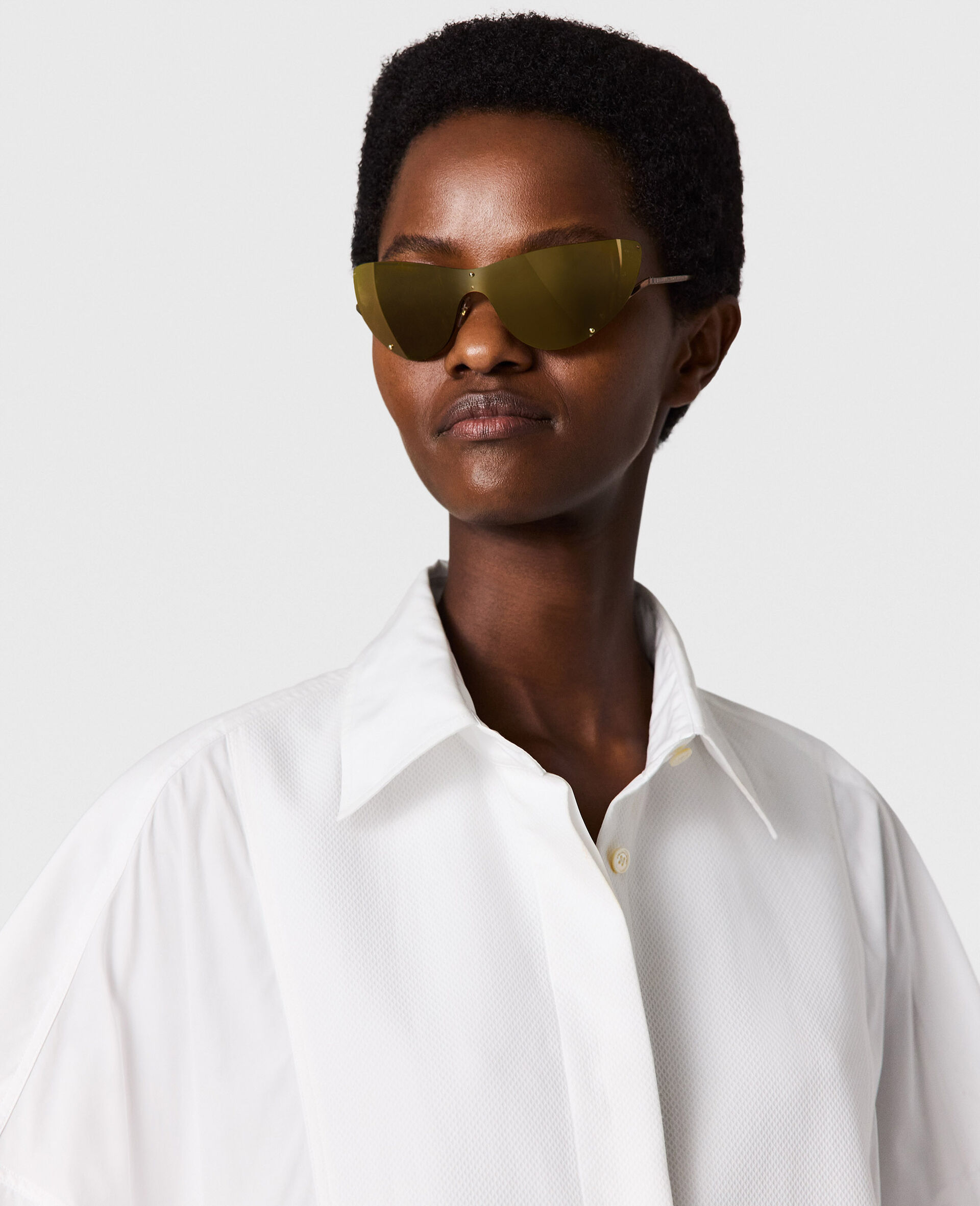 Poplin Peplum Piqu&eacute; Shirt Dress-White-large image number 2