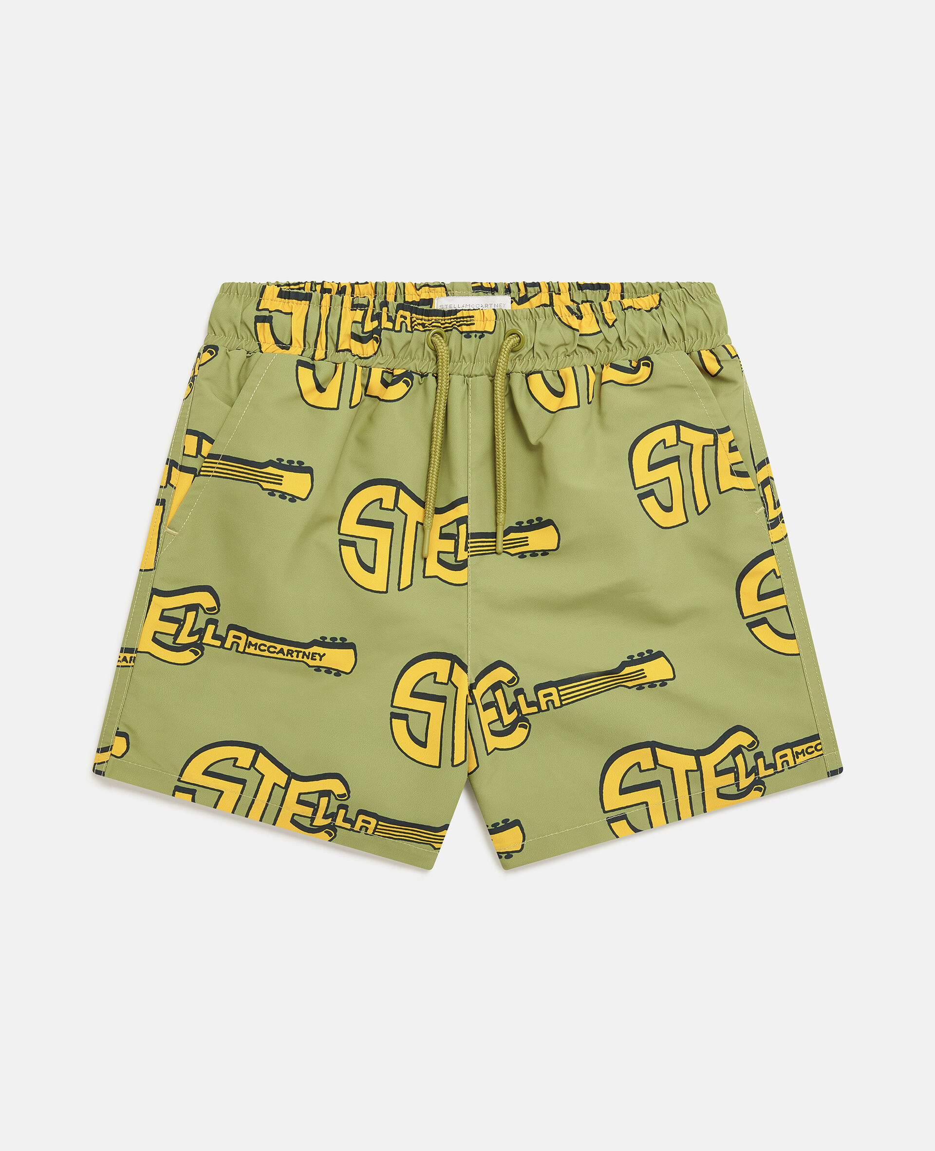 Guitar Print Swim Shorts-Multicolour-medium