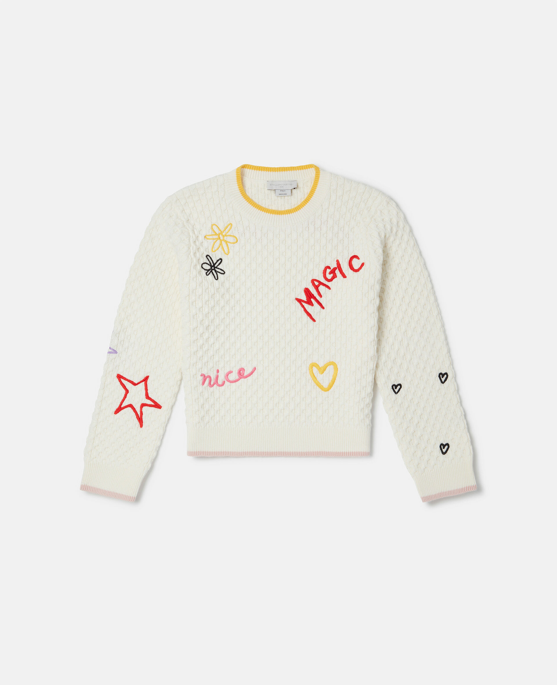 Doodle Embroidery Jumper-Cream-large image number 0