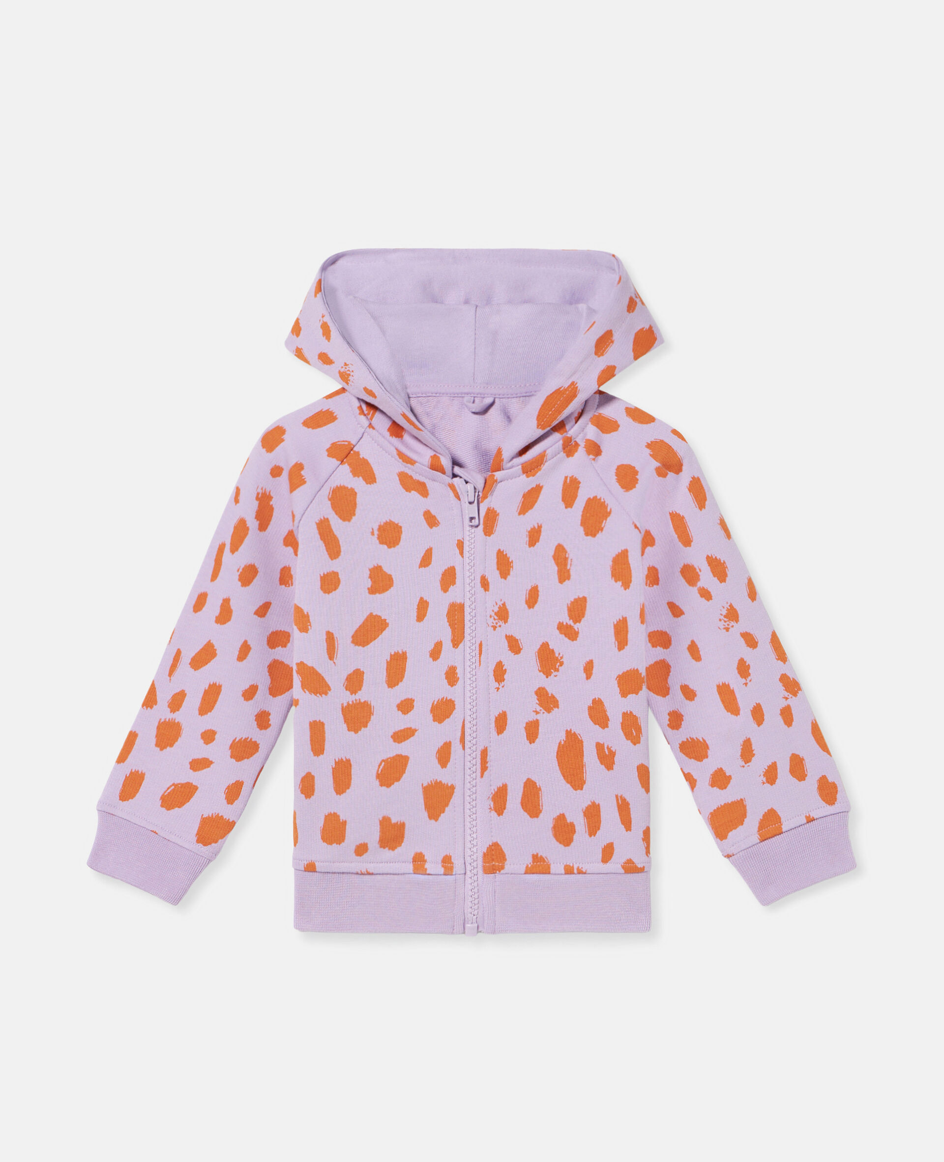 Neon Leopard Print 3D Ears Hoodie-Red-large image number 1