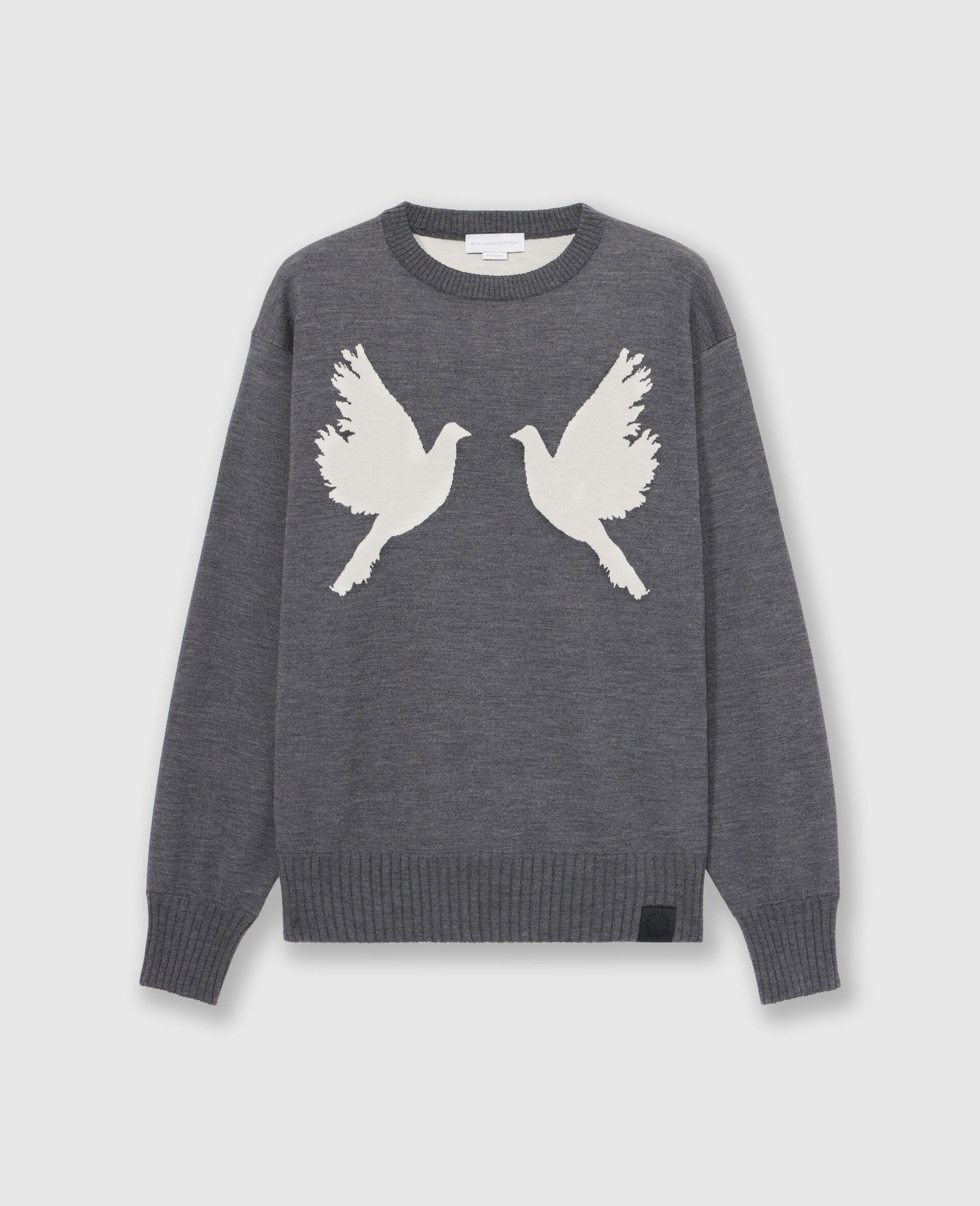 Dove Appliqué Crewneck Jumper-Grey-large image number 0