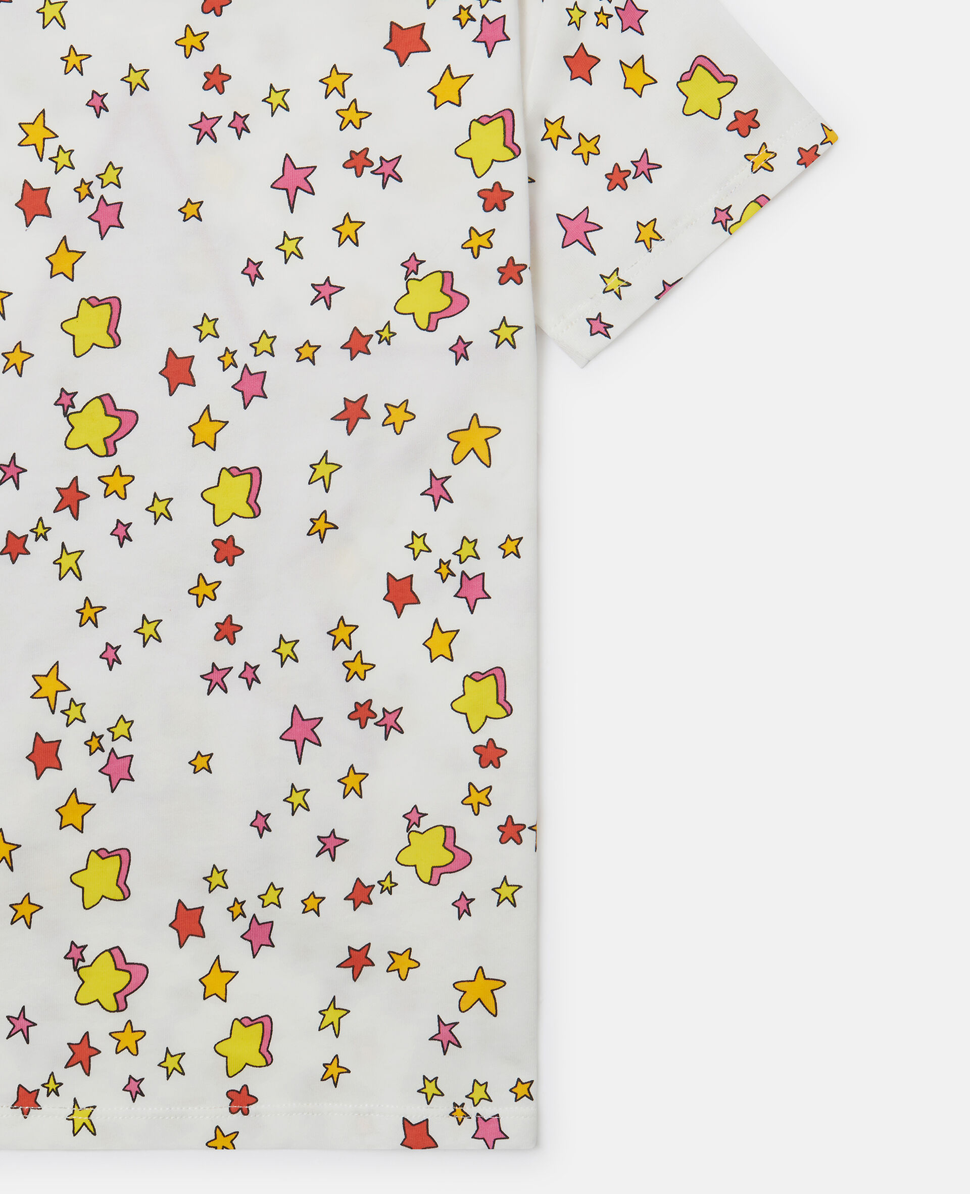 Star Graphic Fringed T-Shirt-White-large image number 3