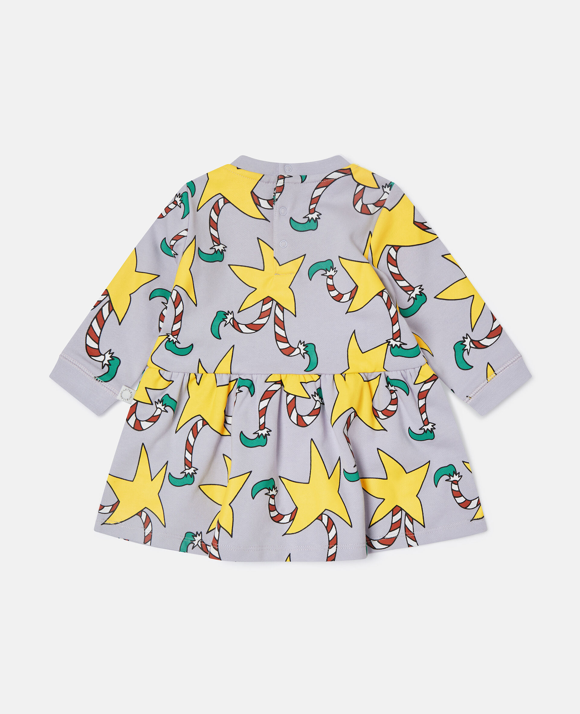 Langärmeliges Kleid mit Zuckerstangen-Print-Purple-large image number 2