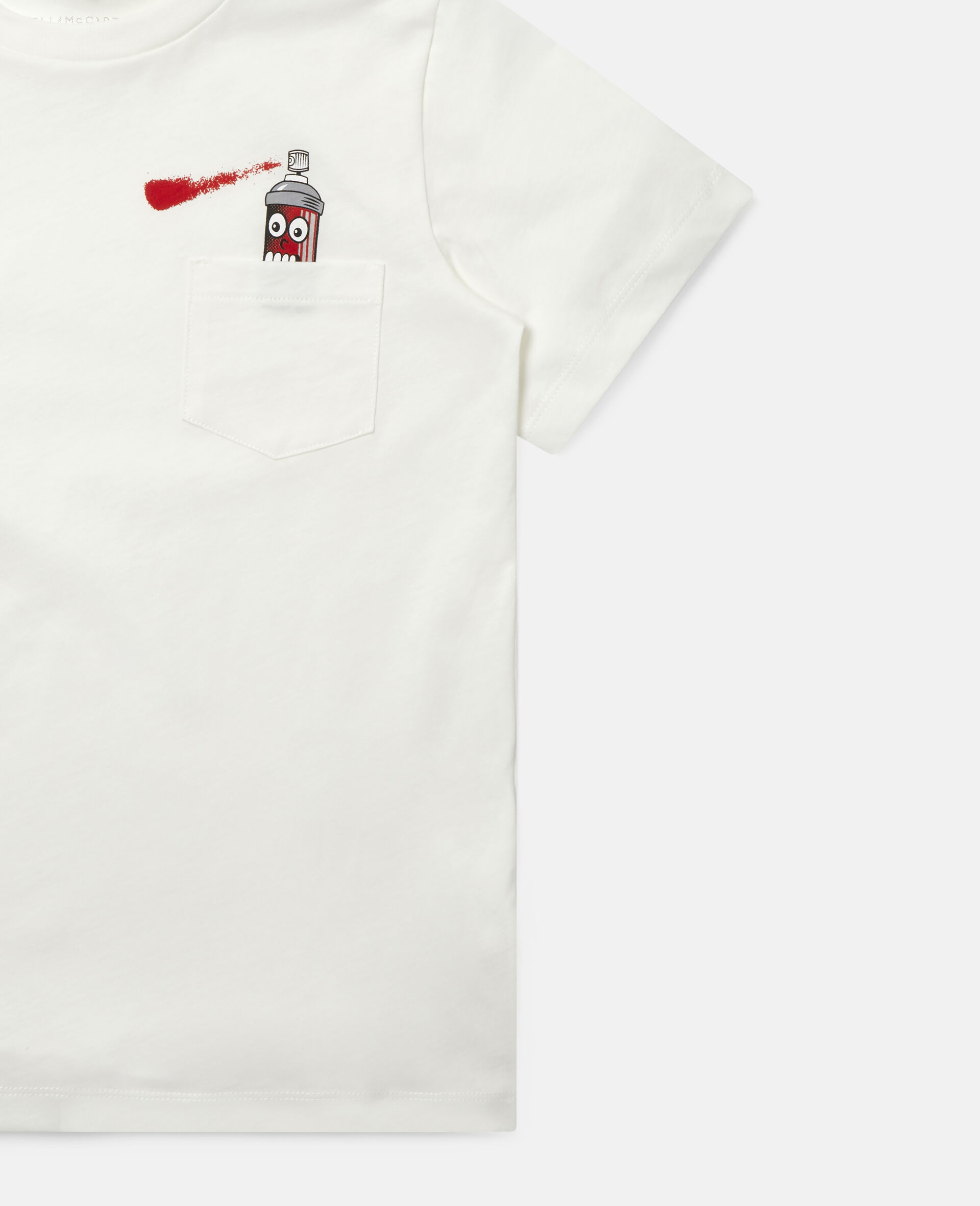 T-Shirt aus Baumwolle mit „Spray Can“-Print-Weiß-large image number 1