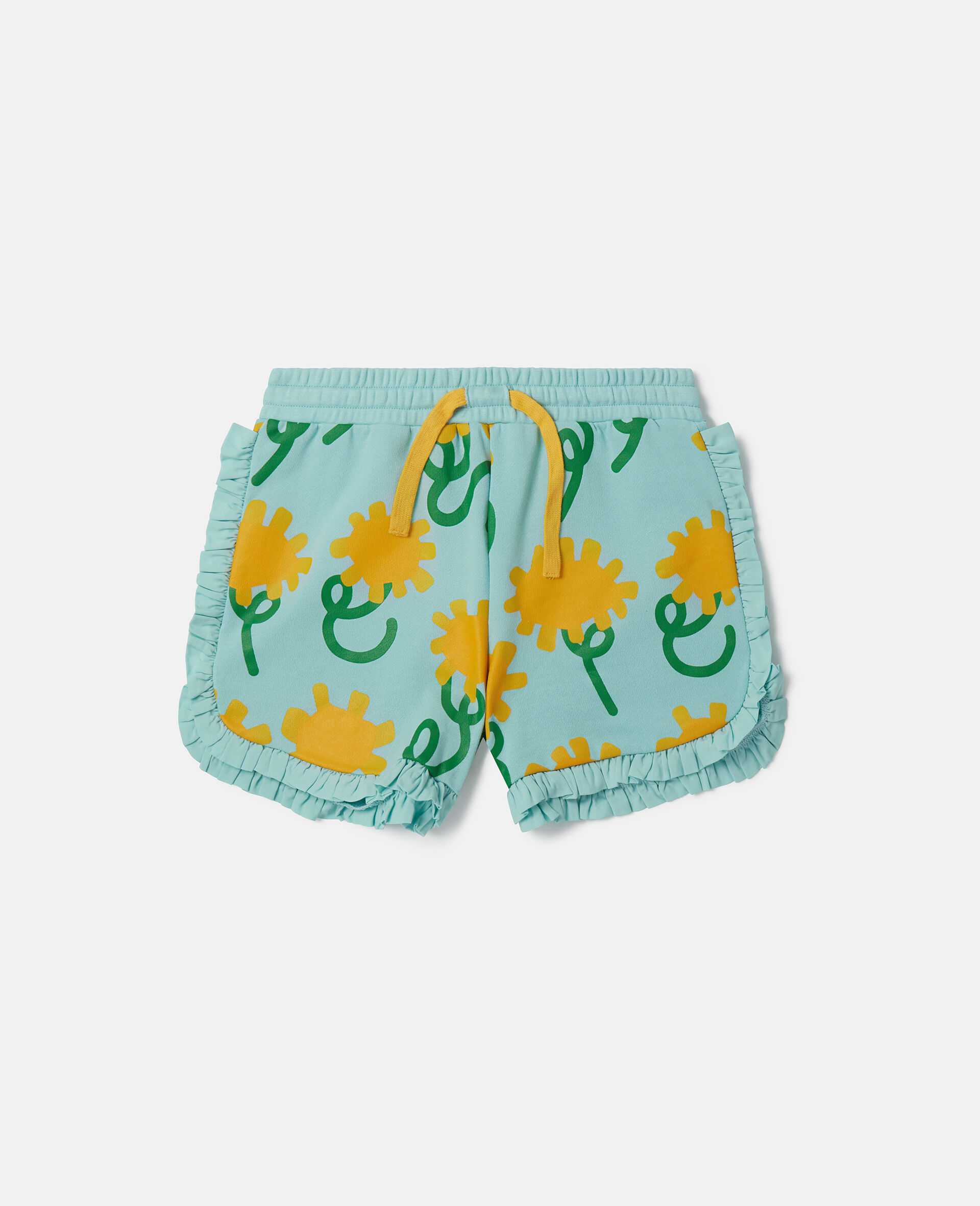 Sunflower Print Shorts-蓝色-medium