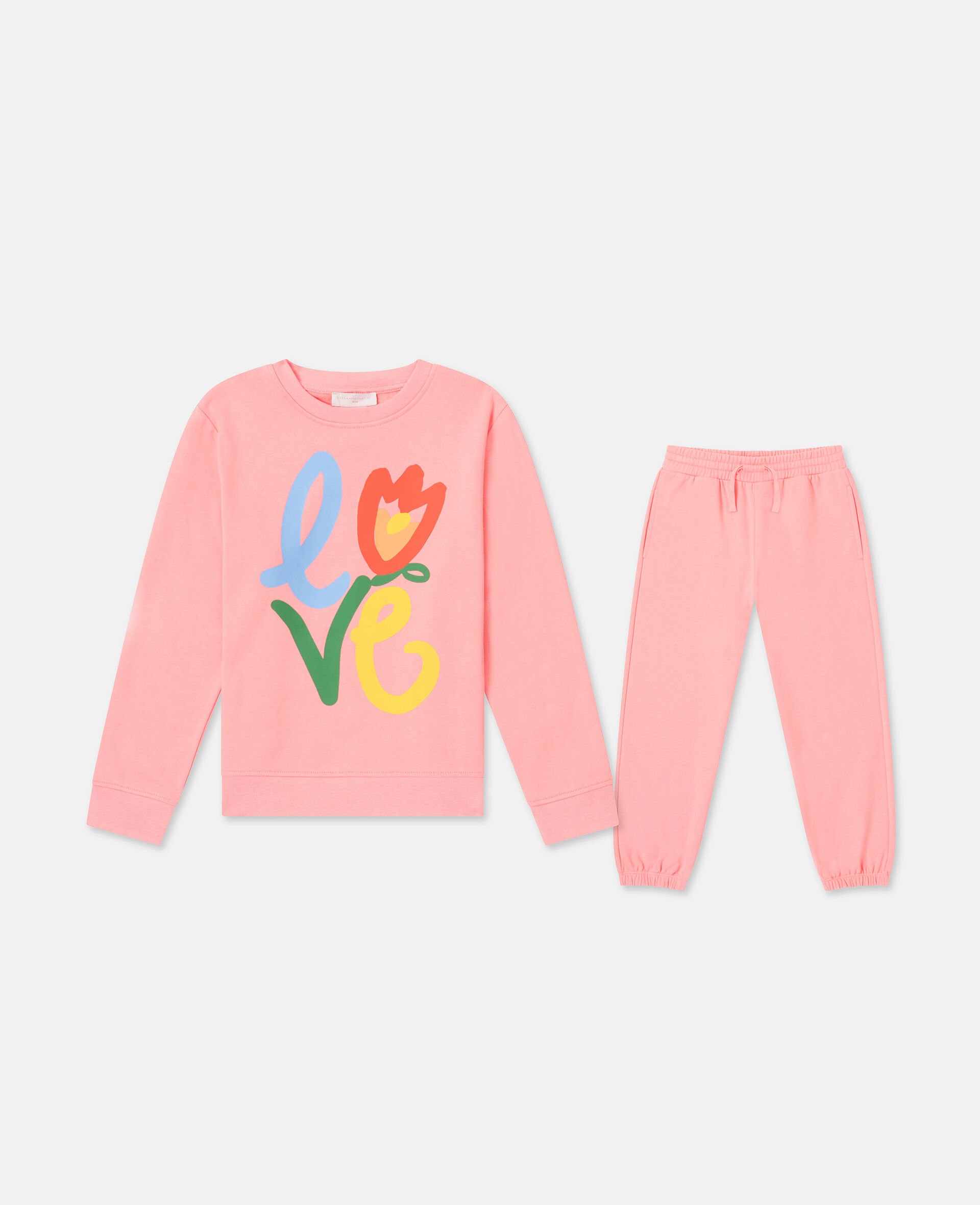 Graphic Sweatshirt And Jogger Set  -Pink-medium