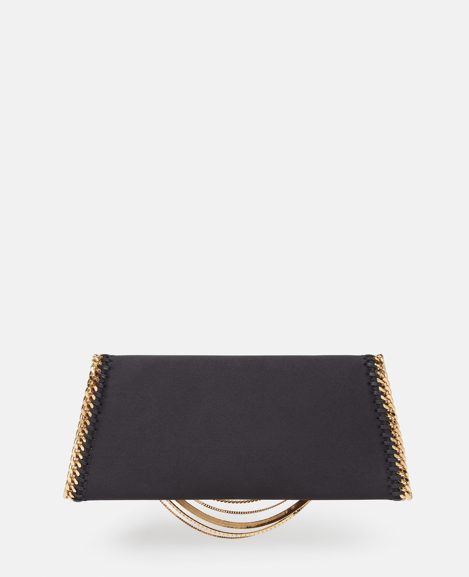 Falabella Multi-Chain Satin Clutch-Black-large image number 3