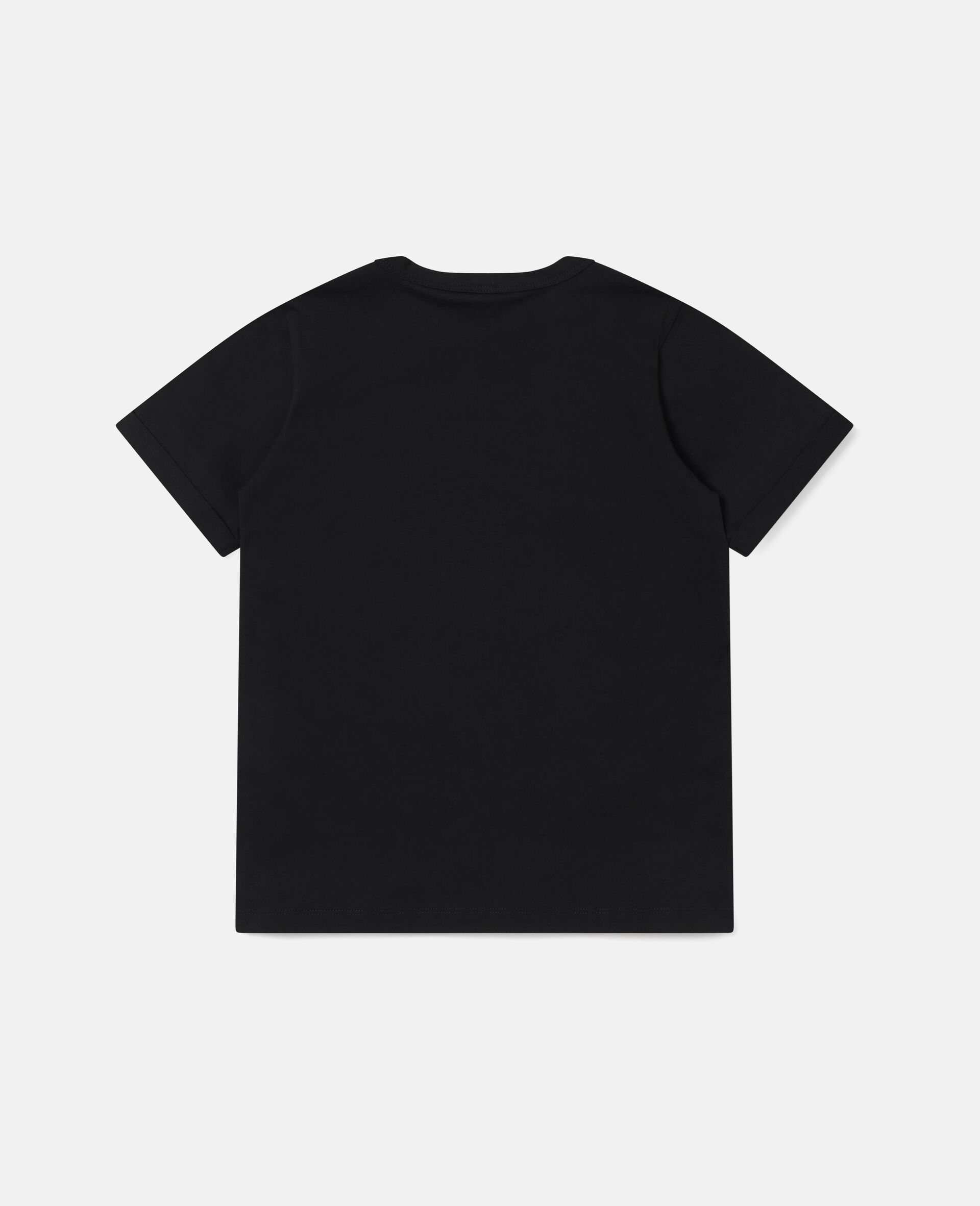 T-Shirt aus Baumwolle mit gepunkteter Blume -Schwarz-large image number 3
