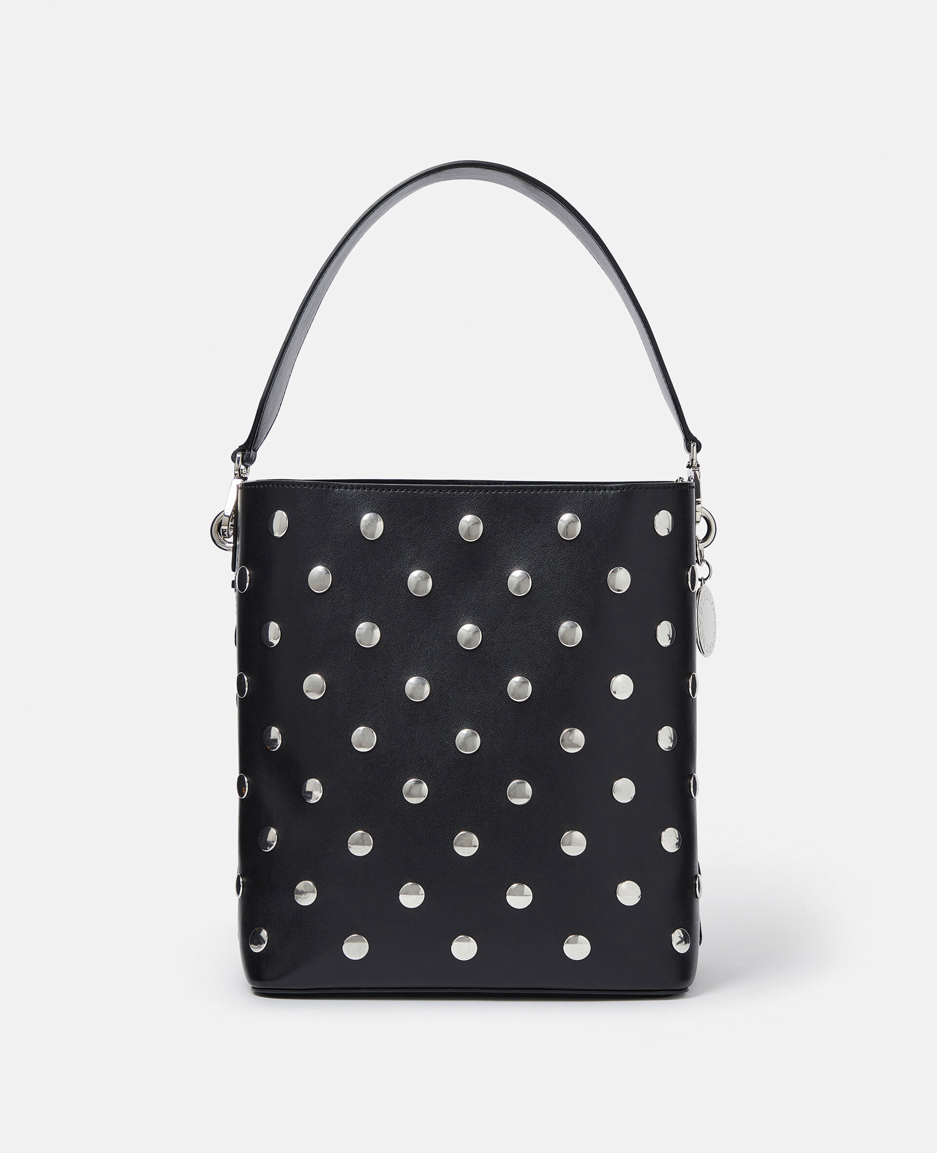 Frayme Studded Large Bucket Bag-Black-large image number 4