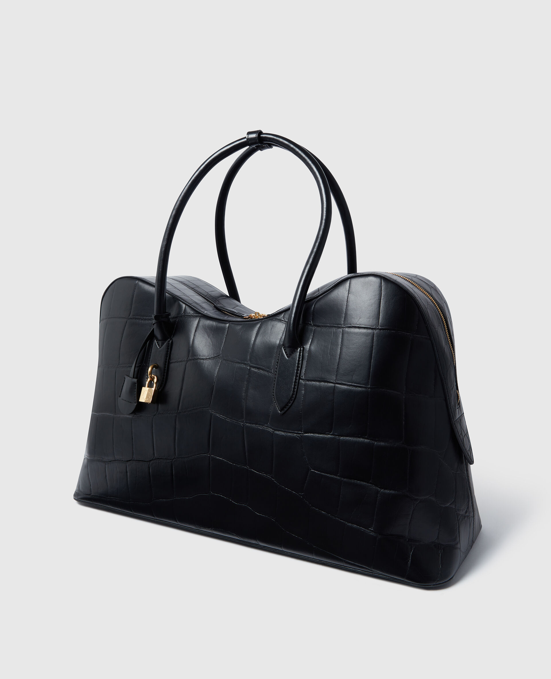 Ryder Crocodile-Embossed  Weekender Bag-Black-large image number 2